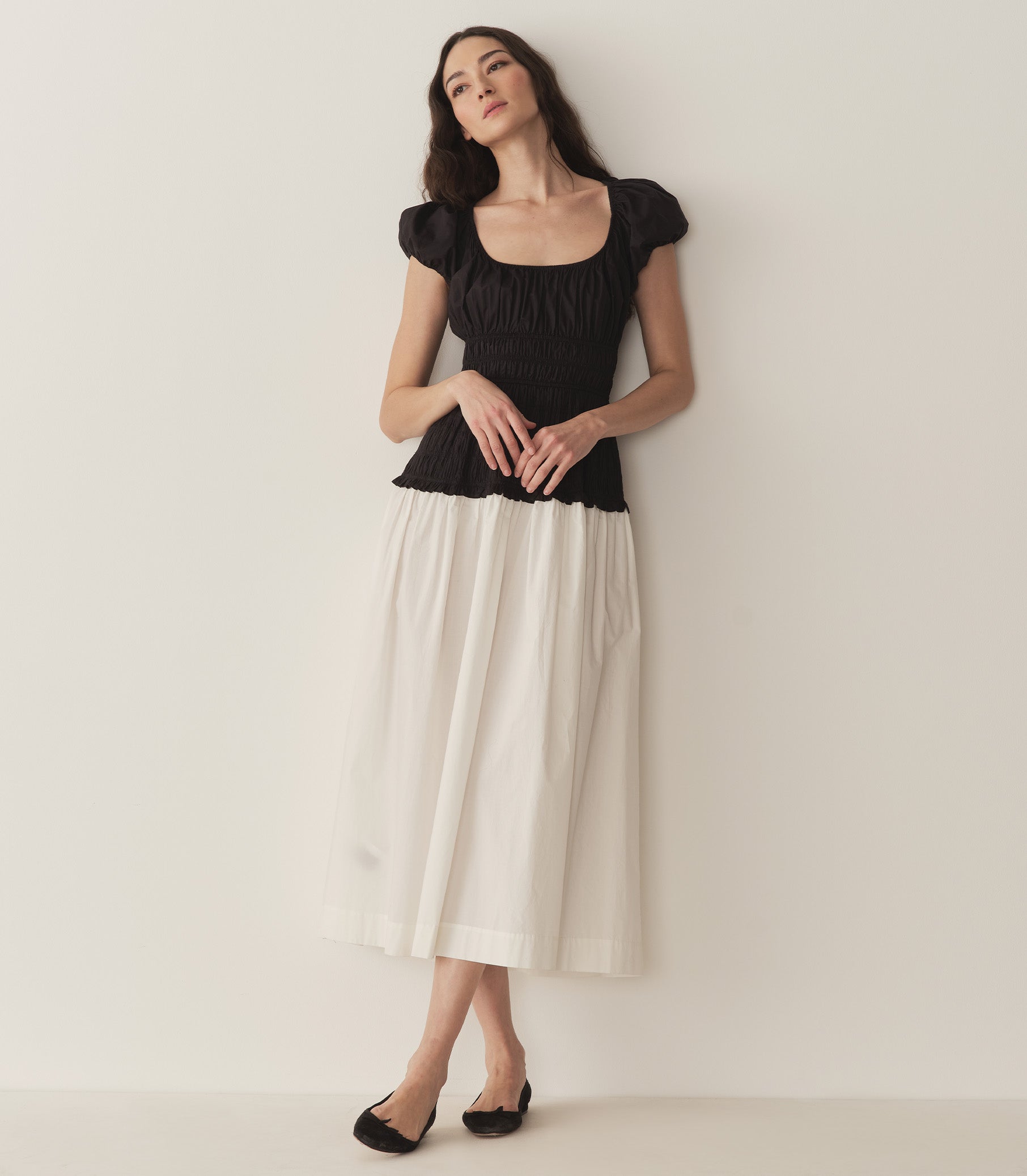 ENYA DRESS -- BLACK AND SALT view 2