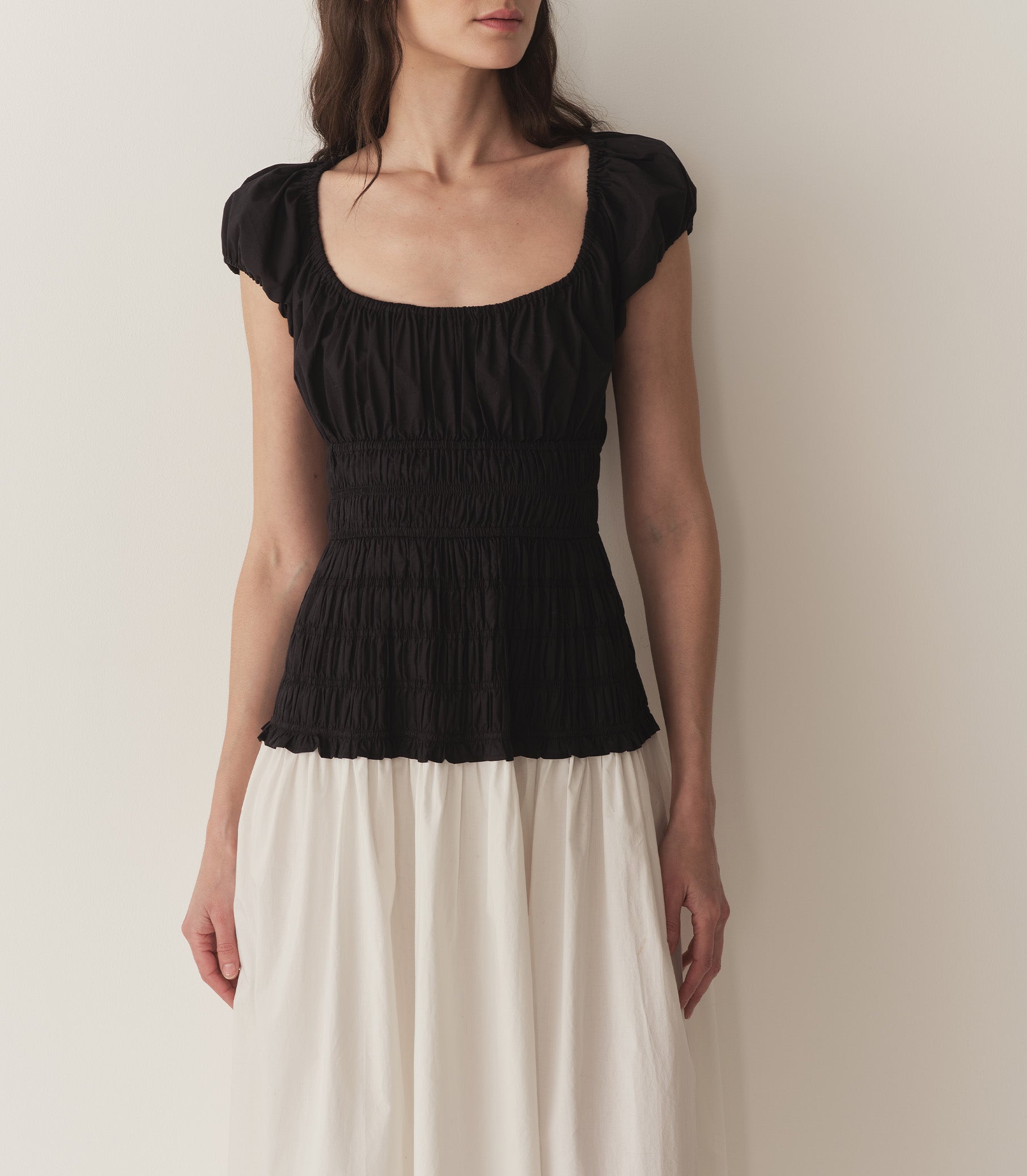 HMD -- ENYA DRESS -- BLACK AND SALT view 2
