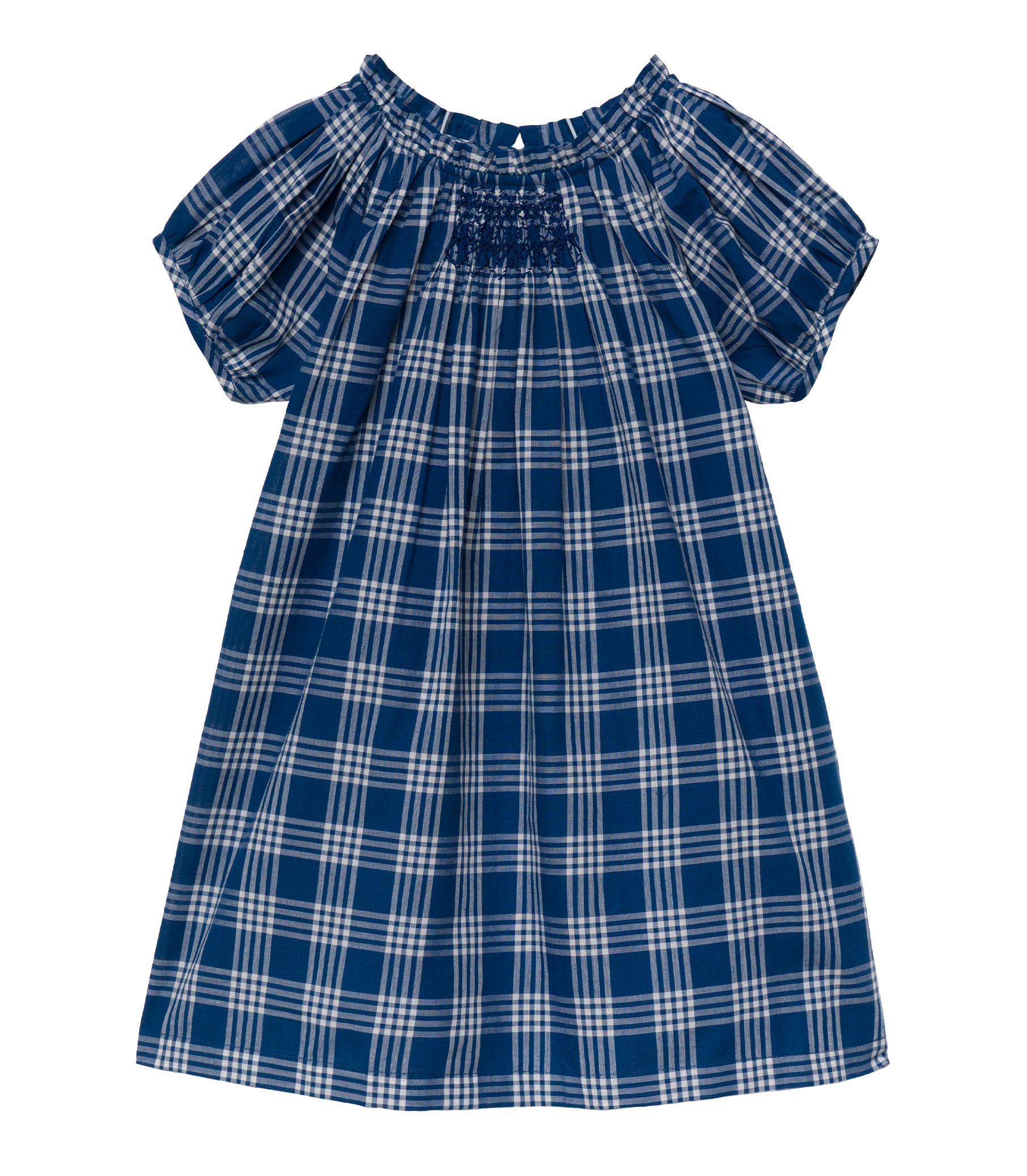 doen blue plaid dress Doen + Net Sustain Sora Ruffled Checked Organic Cotton-voile Maxi Dress In Blue