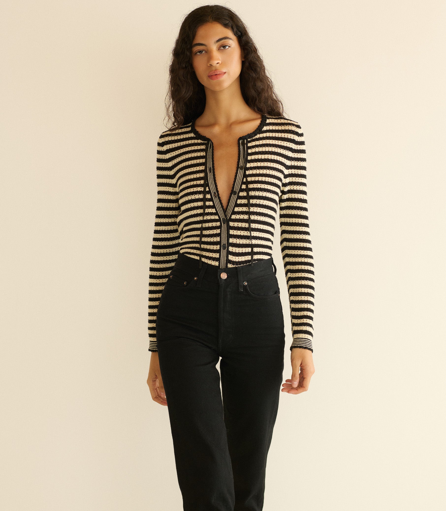 Everlyn Cardigan - Sidonie Stripe | DÔEN