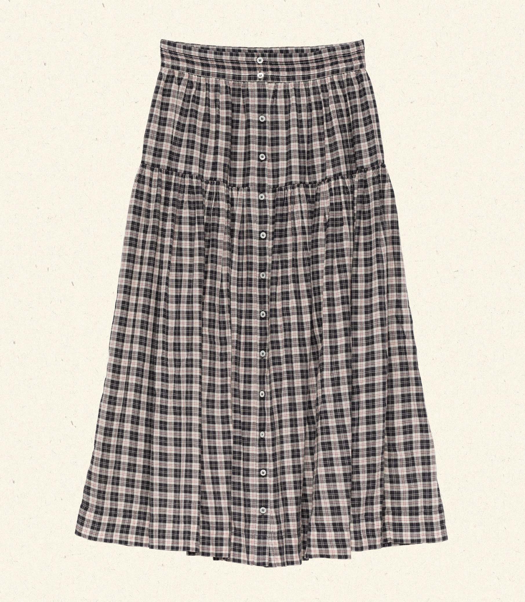 FABIENNE SKIRT -- NAVY COUNTRYSIDE PLAID view 5