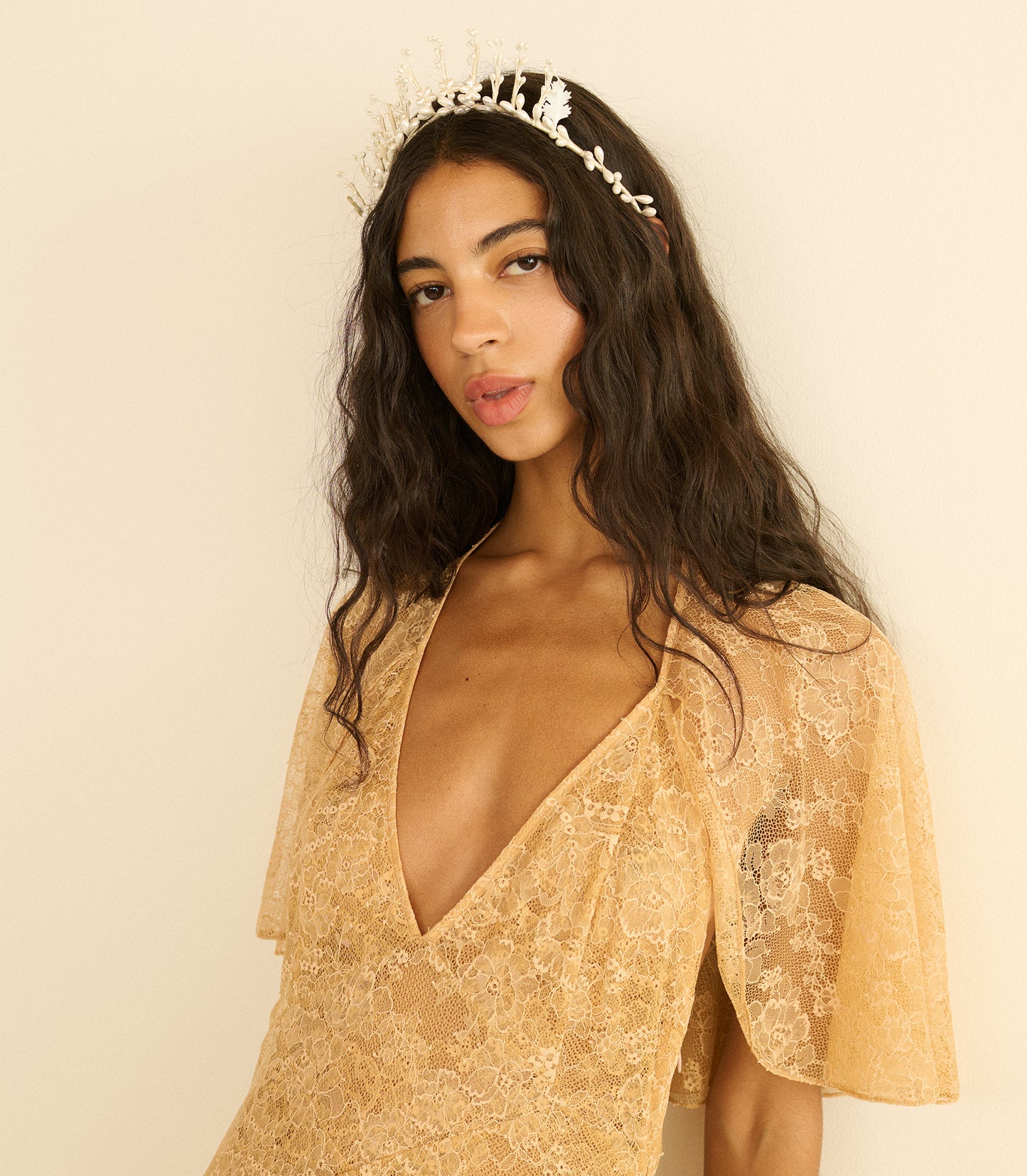 FAYE TIARA -- ANTIQUE PEARL