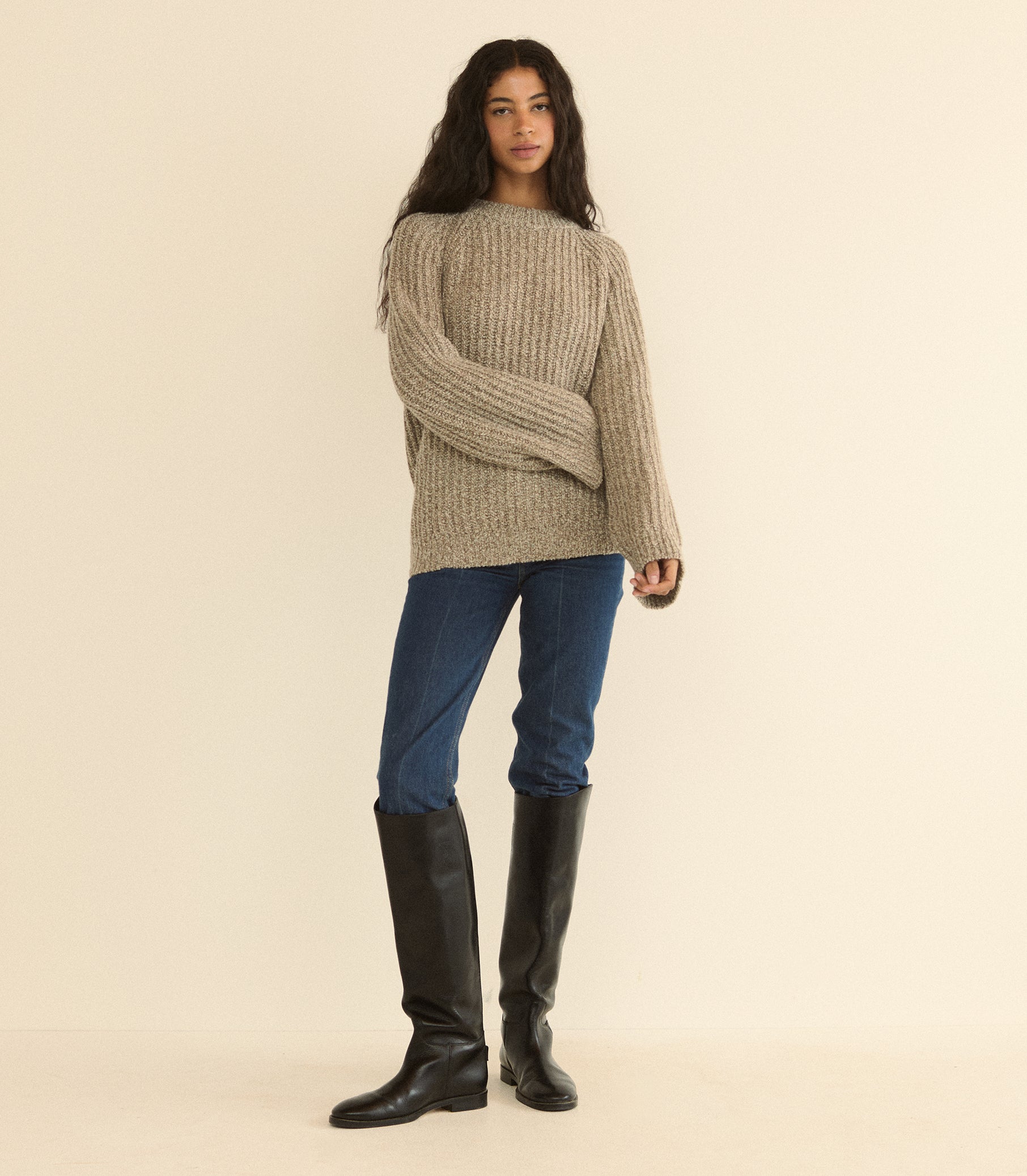 FENNEL SWEATER -- GRAY MARL view 1
