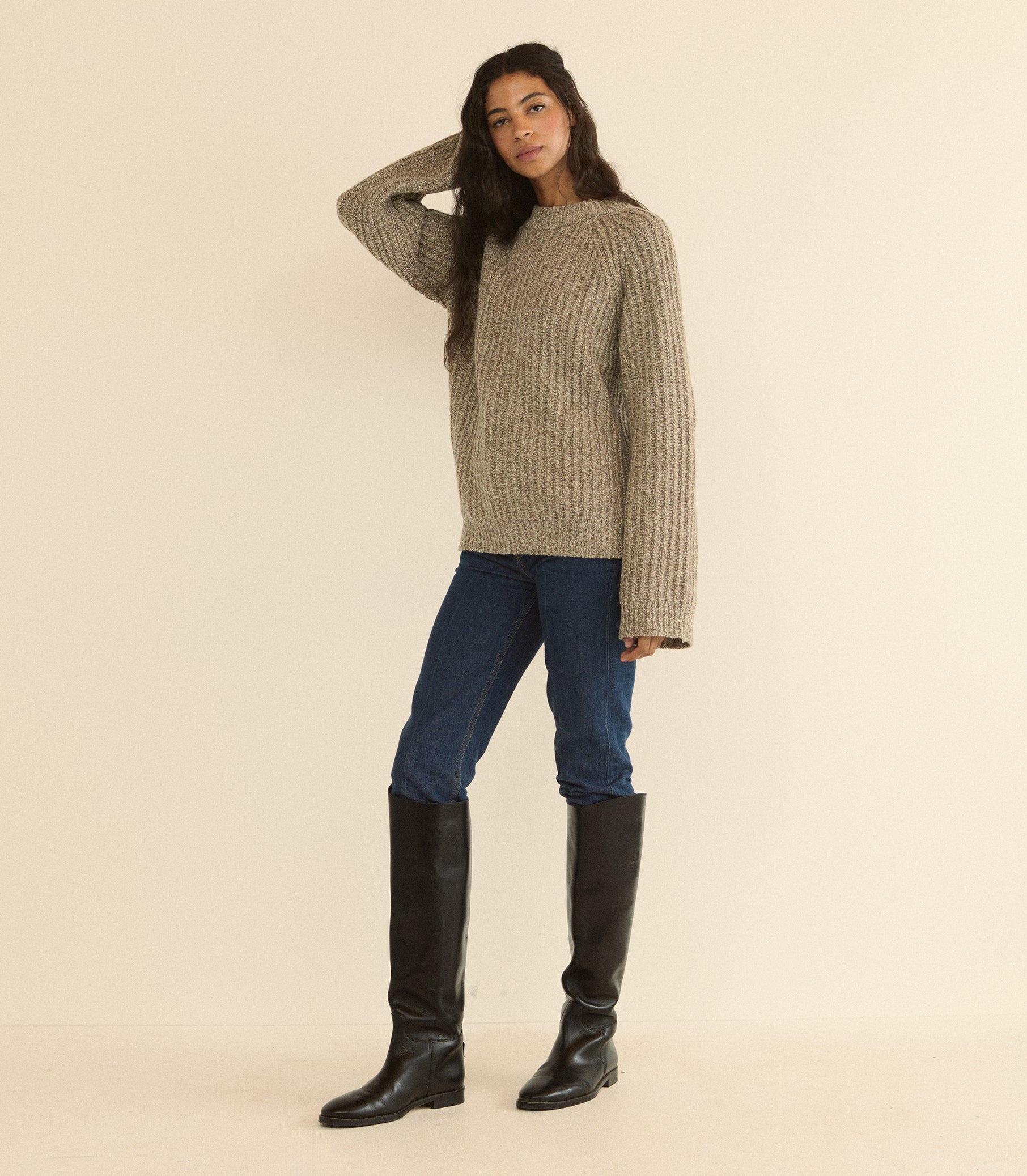 FENNEL SWEATER -- GRAY MARL view 2
