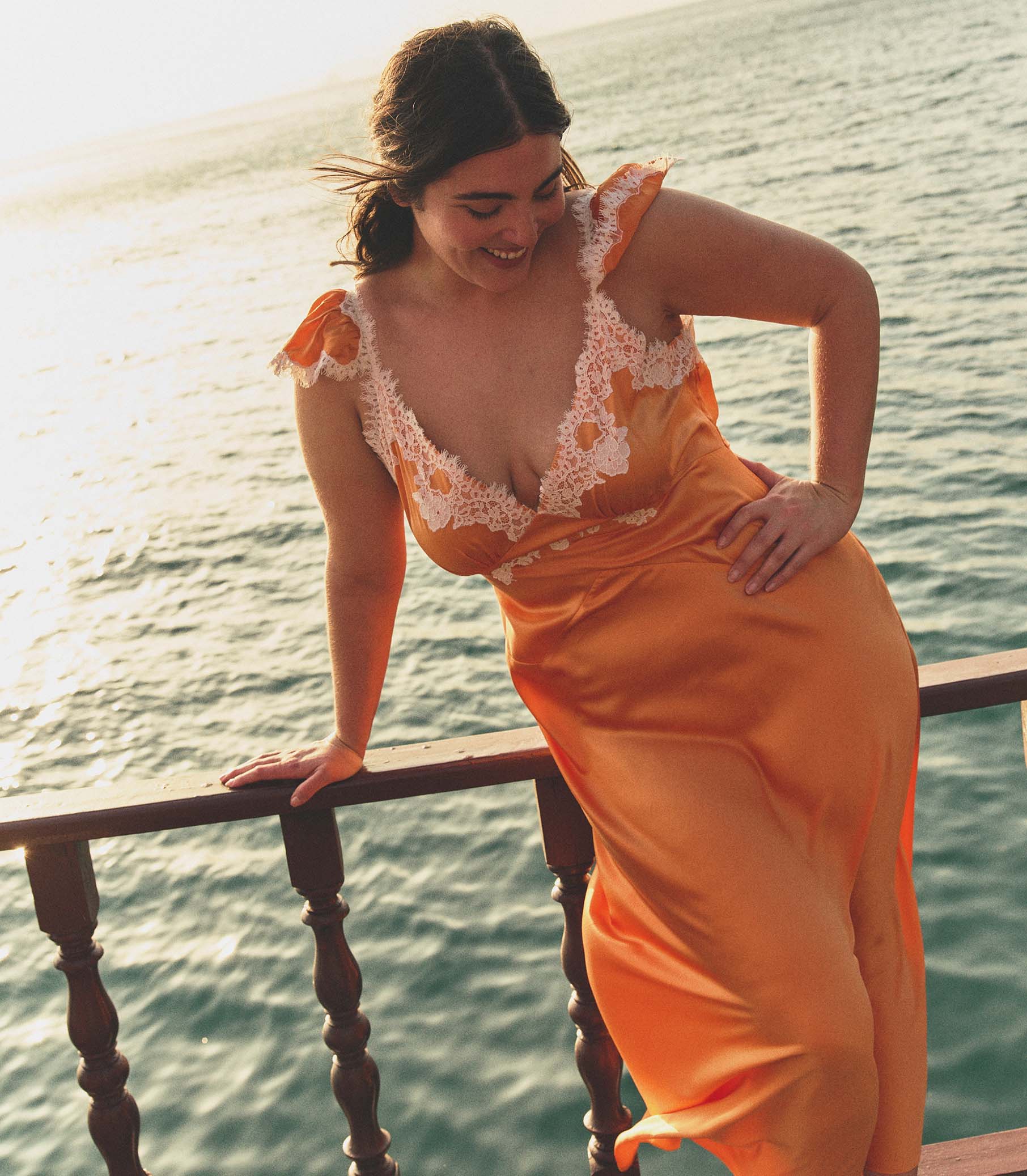 FIONA DRESS -- TANGERINE view 3
