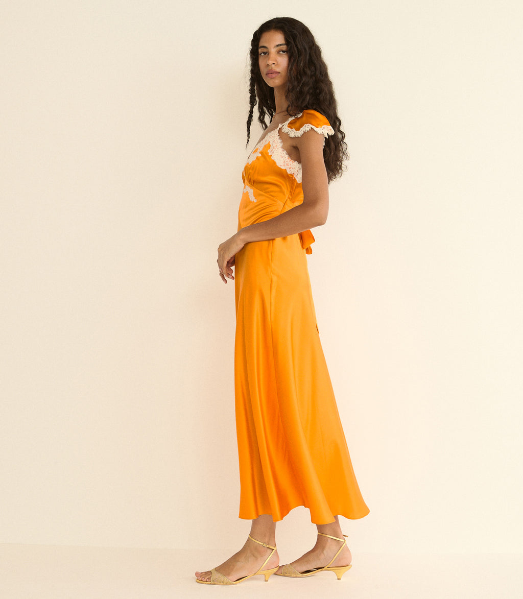 Fiona Dress - Tangerine