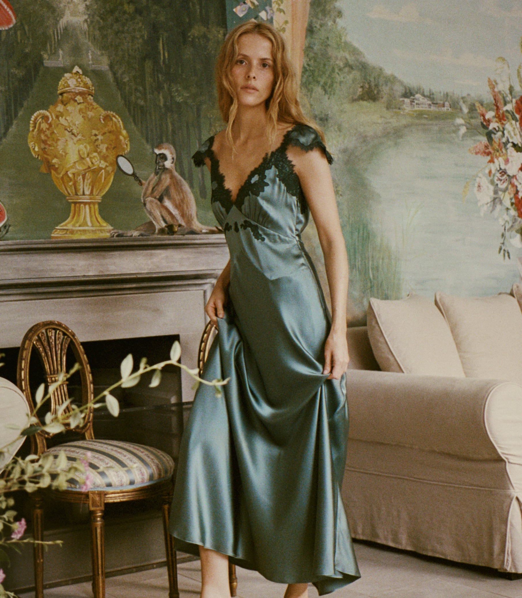 Fiona Dress - Dulac Green