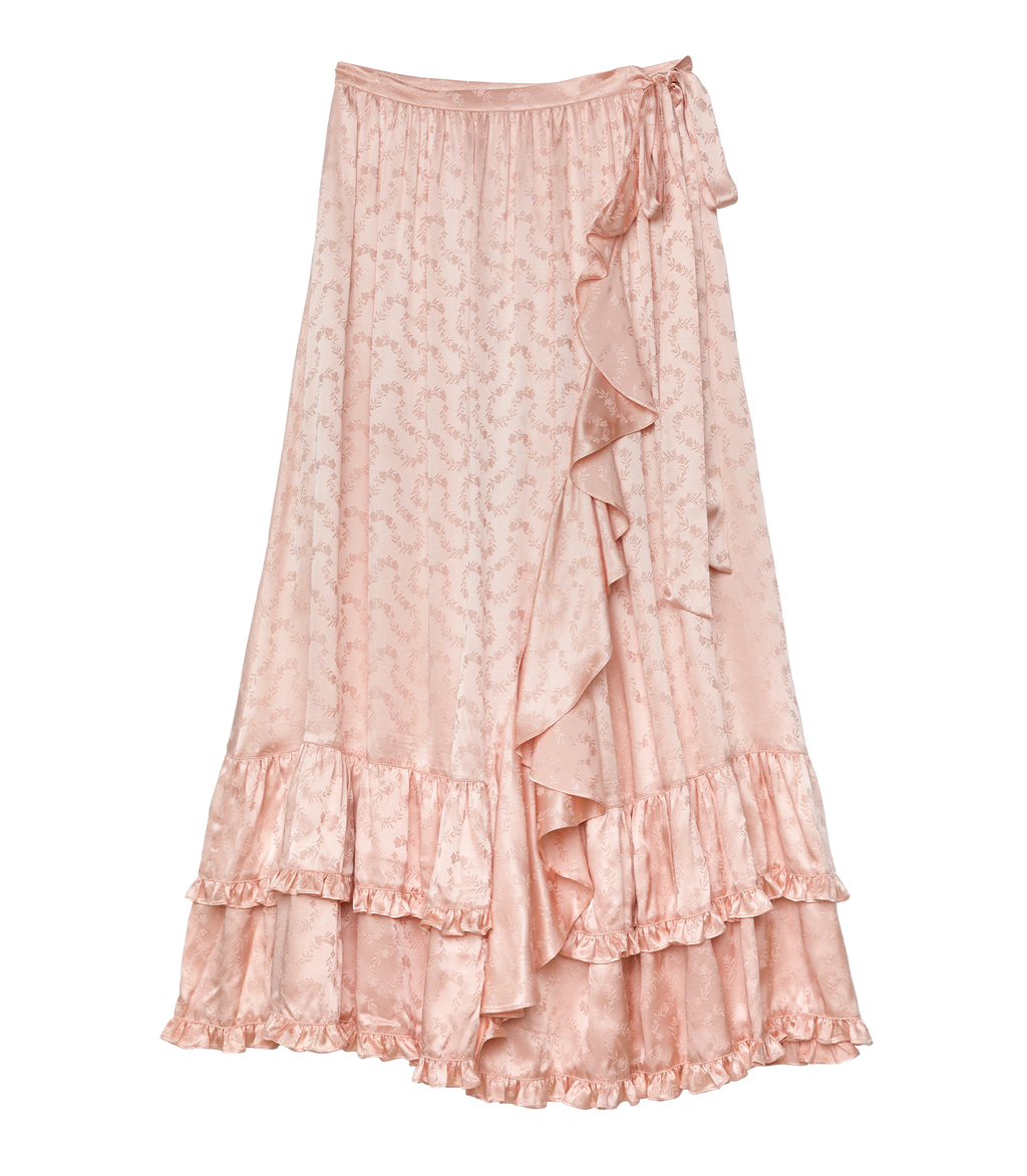 ayamekko　フリルスタイ Fiorenza Skirt - Peach Sorbet | DÔEN