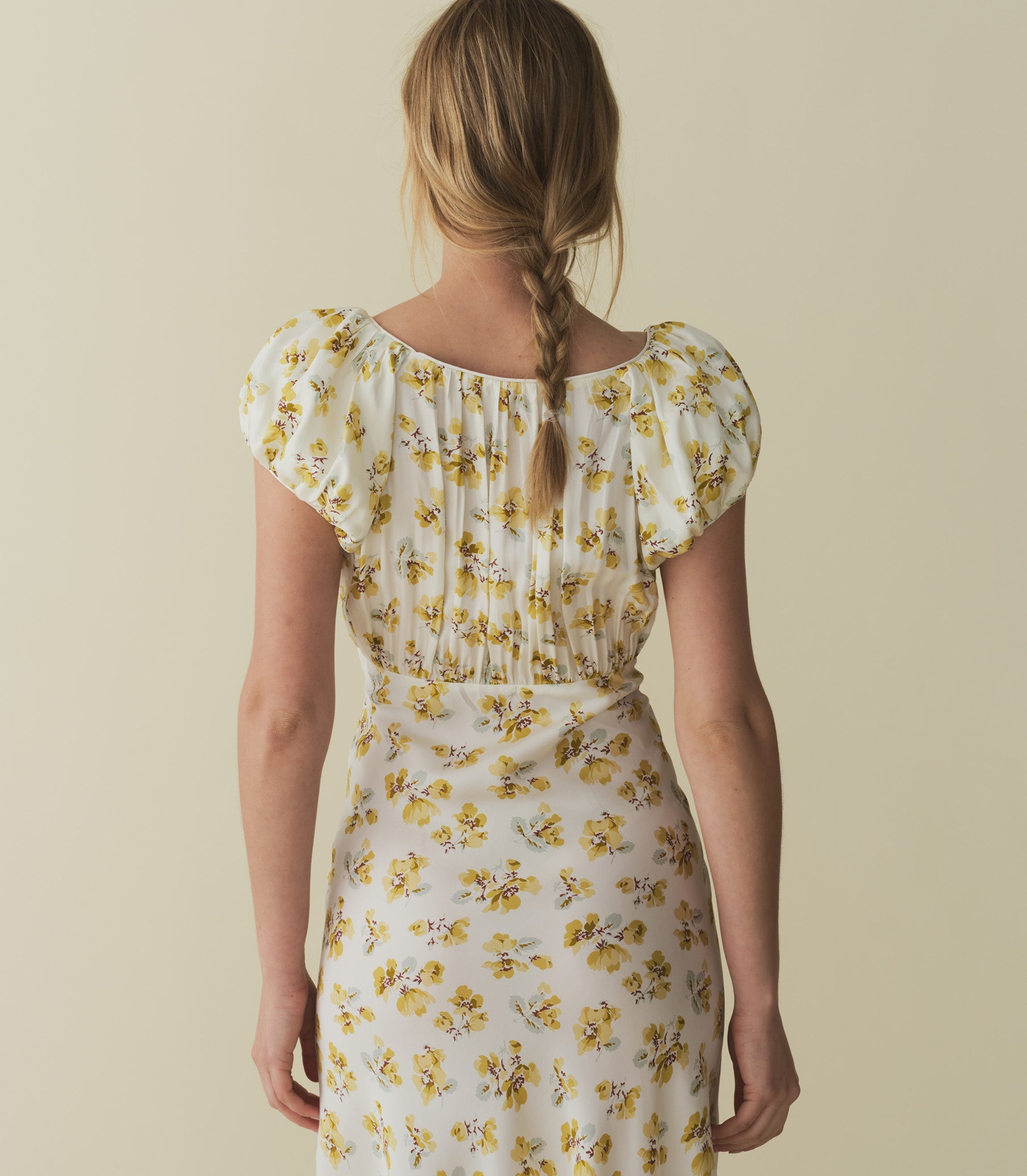 HMD -- FLORENCIA DRESS -- GOLD FROLICKING FLORAL view 3
