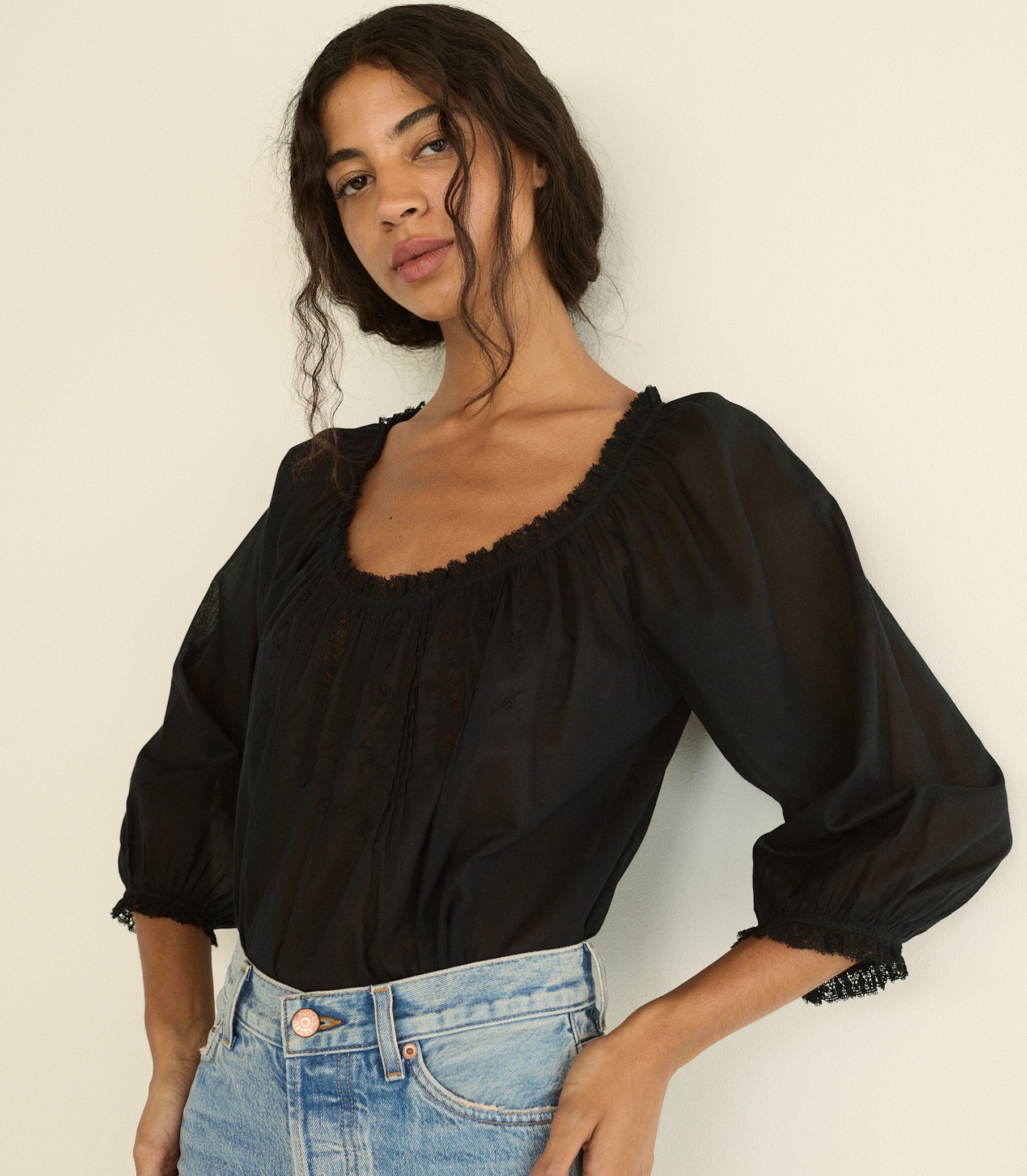 FLORINE TOP -- BLACK view 2
