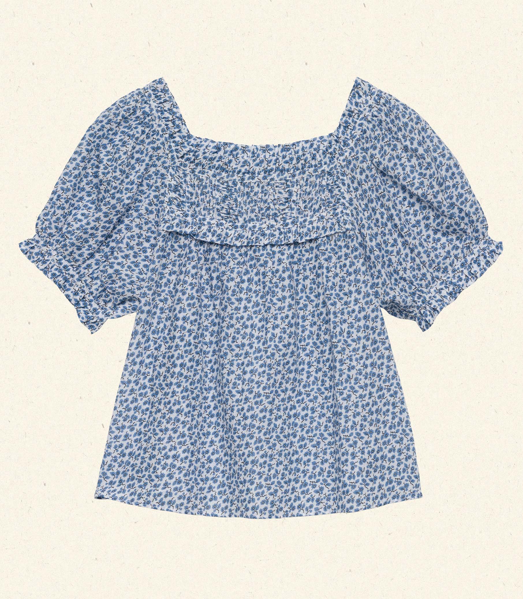 FRANCES TOP -- CORNFLOWER HILLSIDE BLOOM view 6
