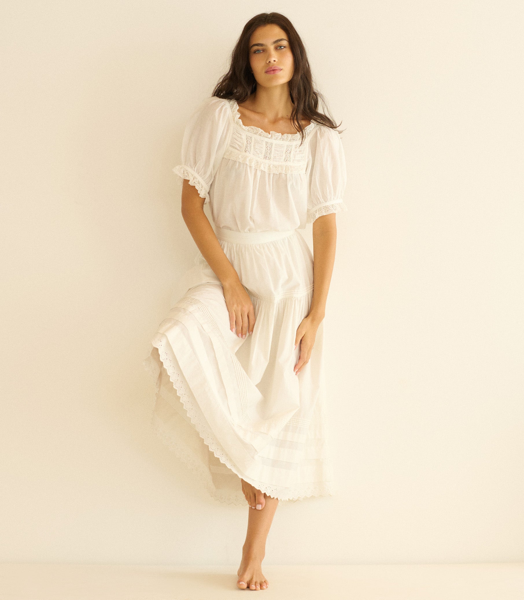 Frances Top - Salt Lace | DÔEN