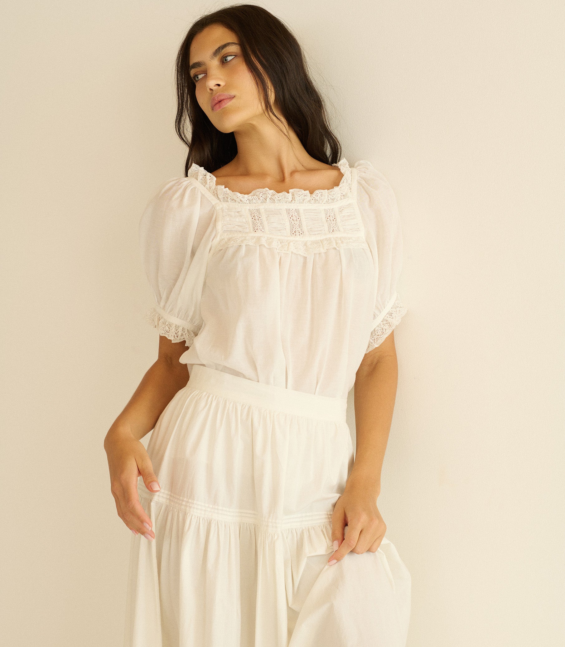 Frances Top - Salt Lace | DÔEN