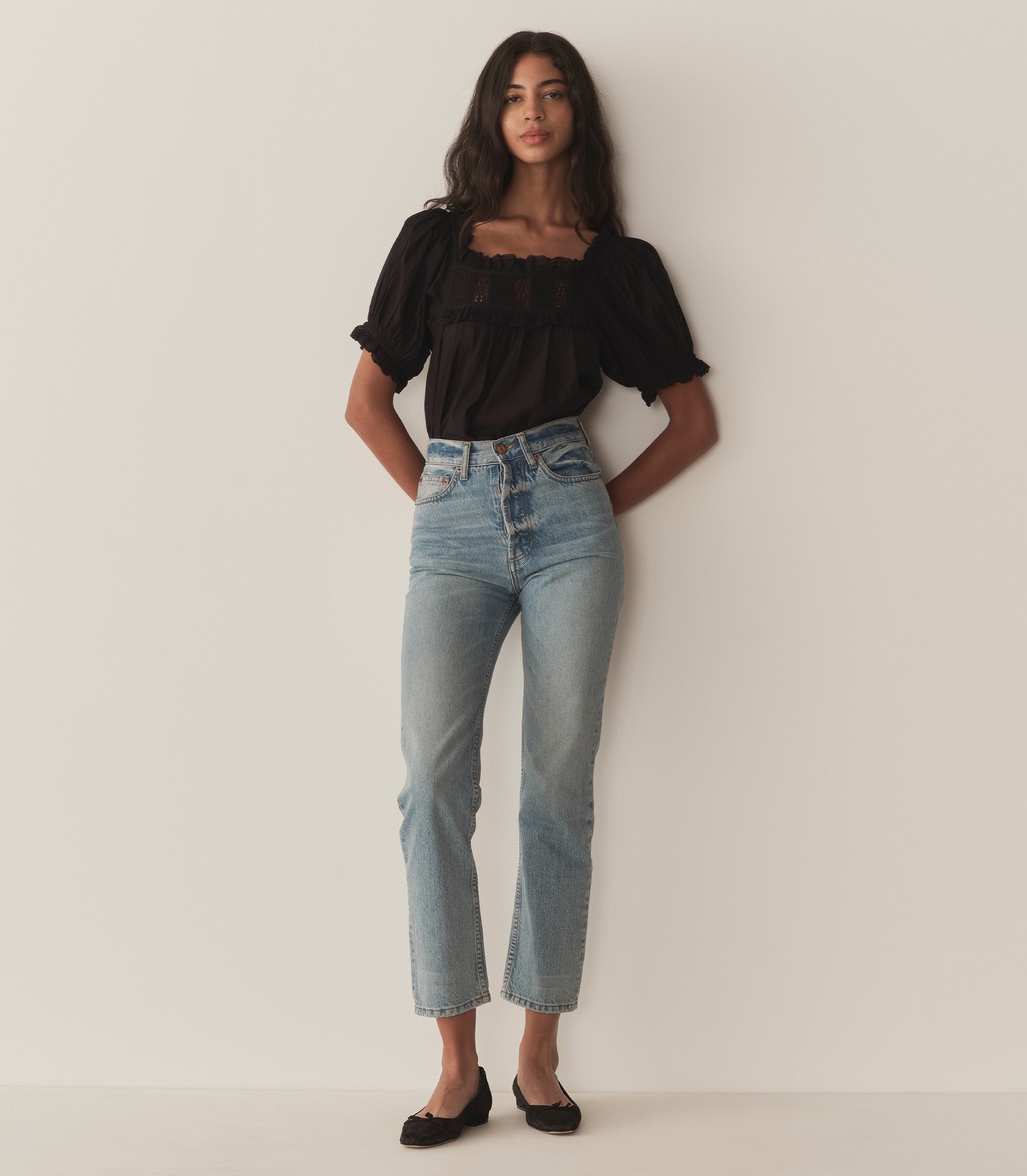 FRANCES TOP -- BLACK view 1
