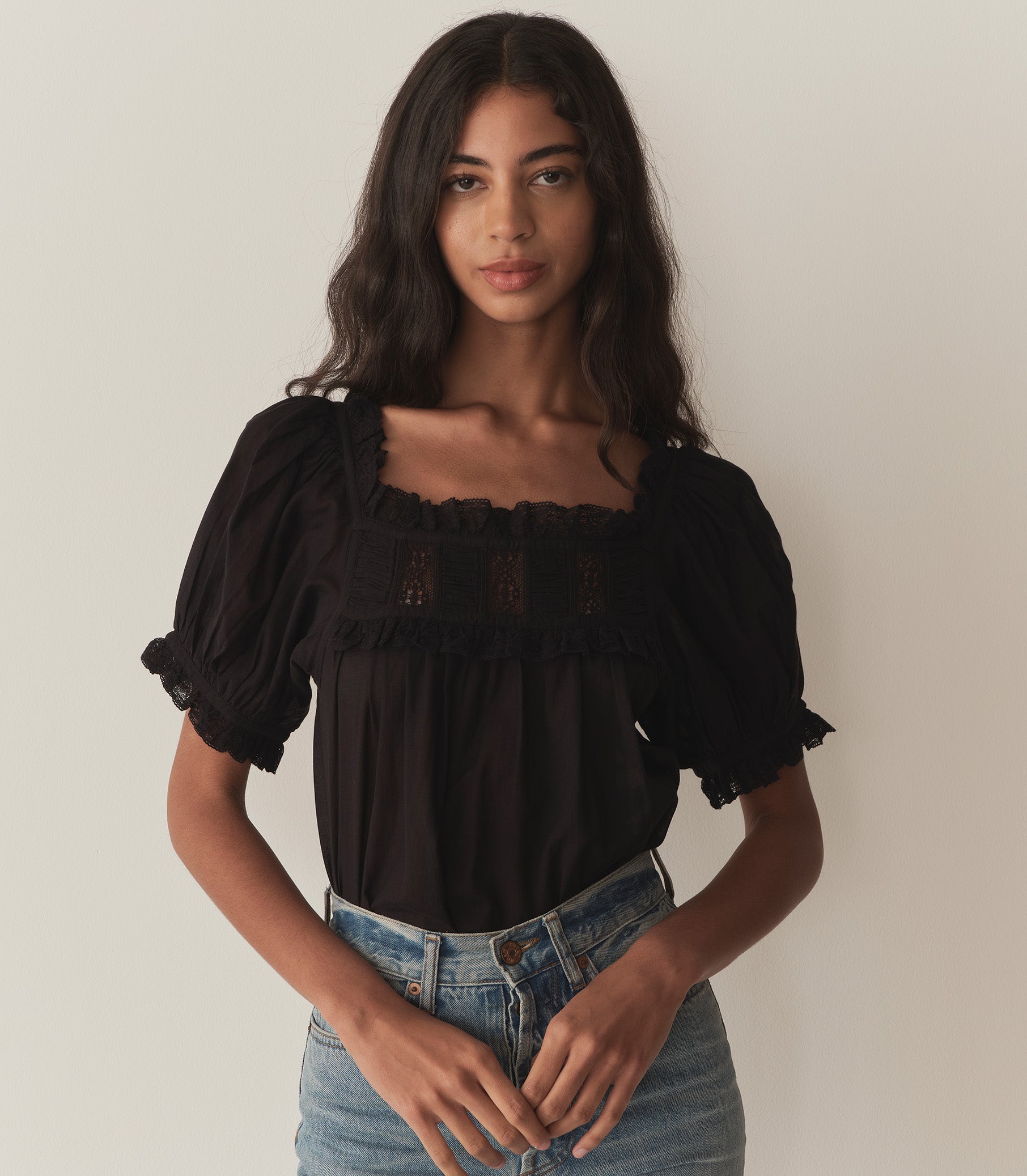 FRANCES TOP -- BLACK view 2
