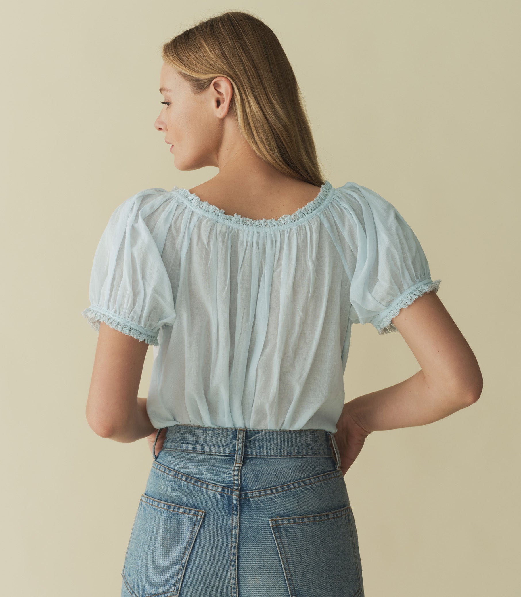 FREDERICA TOP -- ALICE BLUE view 3