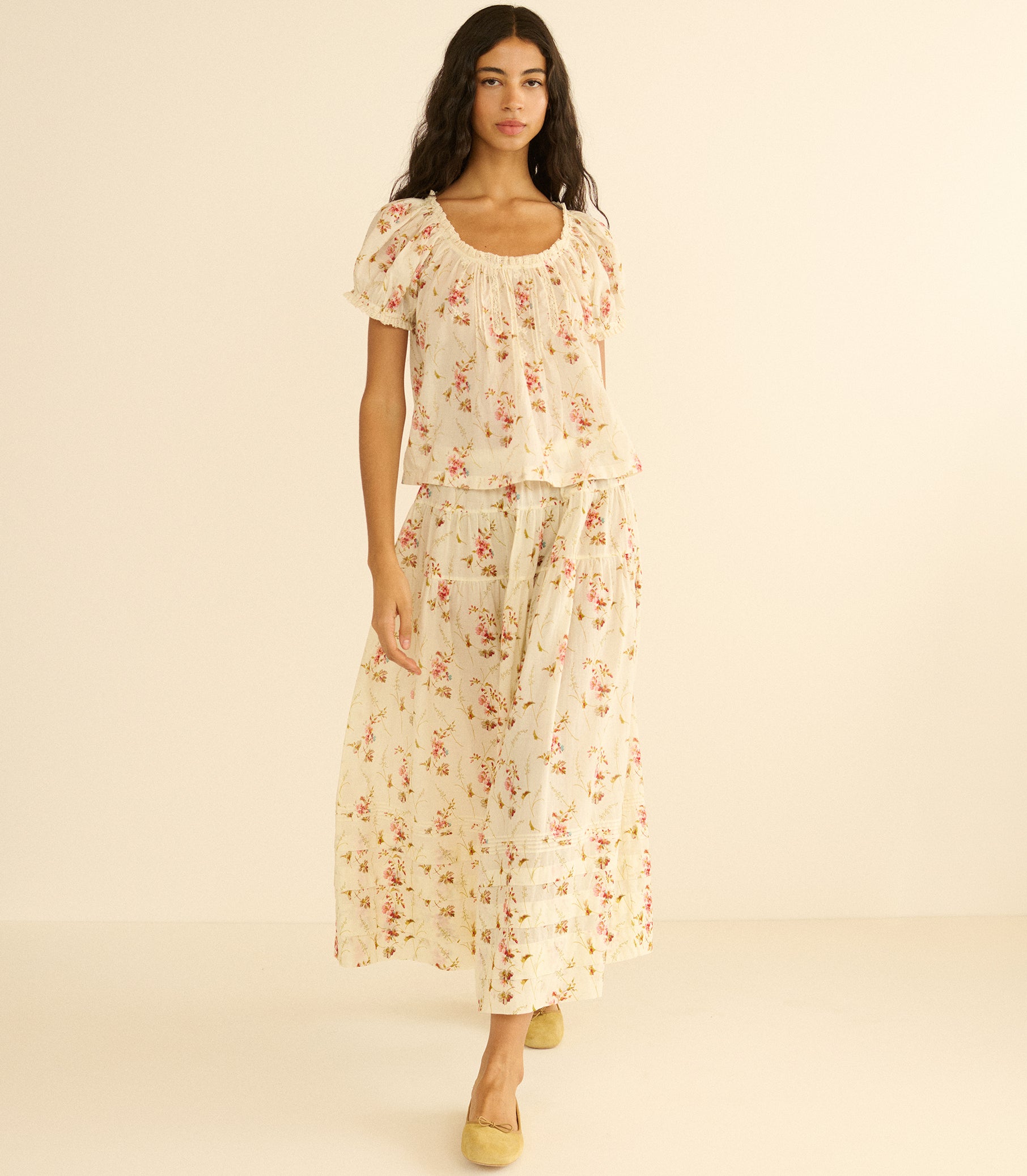 FREDERICA TOP -- BLANC PRAIRIE ROSE view 5
