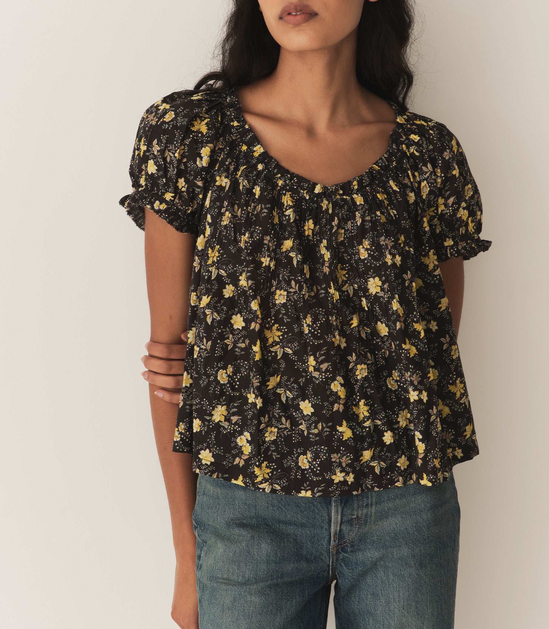 FREDERICA TOP -- NOIR WINDING BLOSSOMS view 4