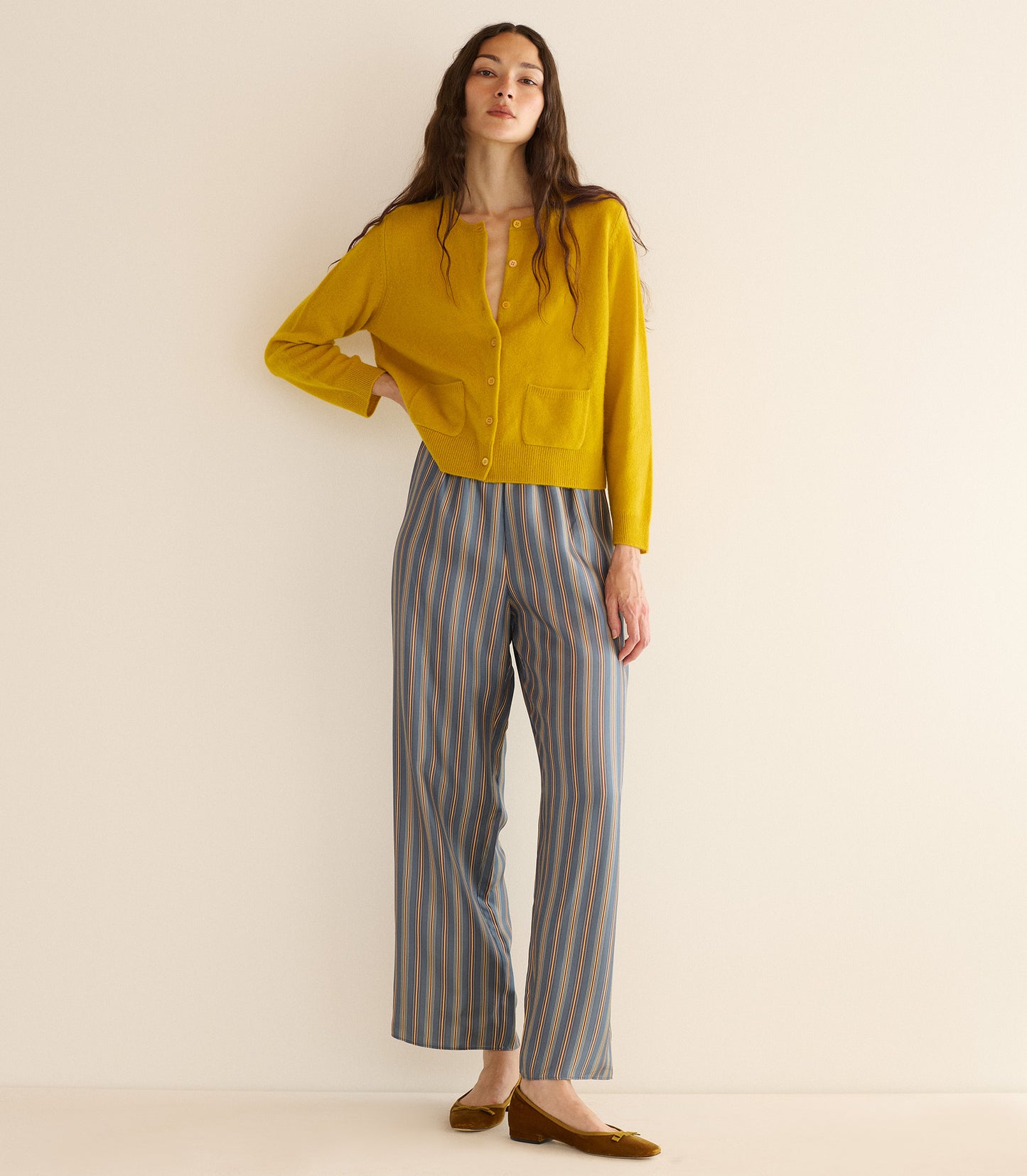 FREYA CASHMERE CARDIGAN -- CITRINE
