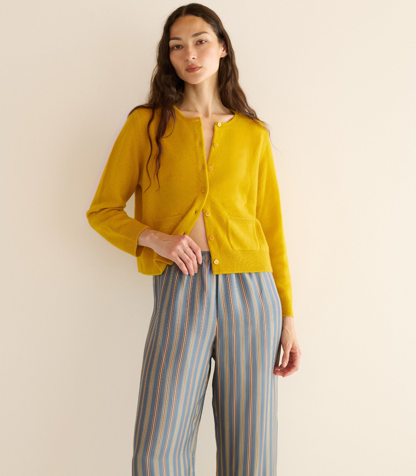 FREYA CASHMERE CARDIGAN -- CITRINE