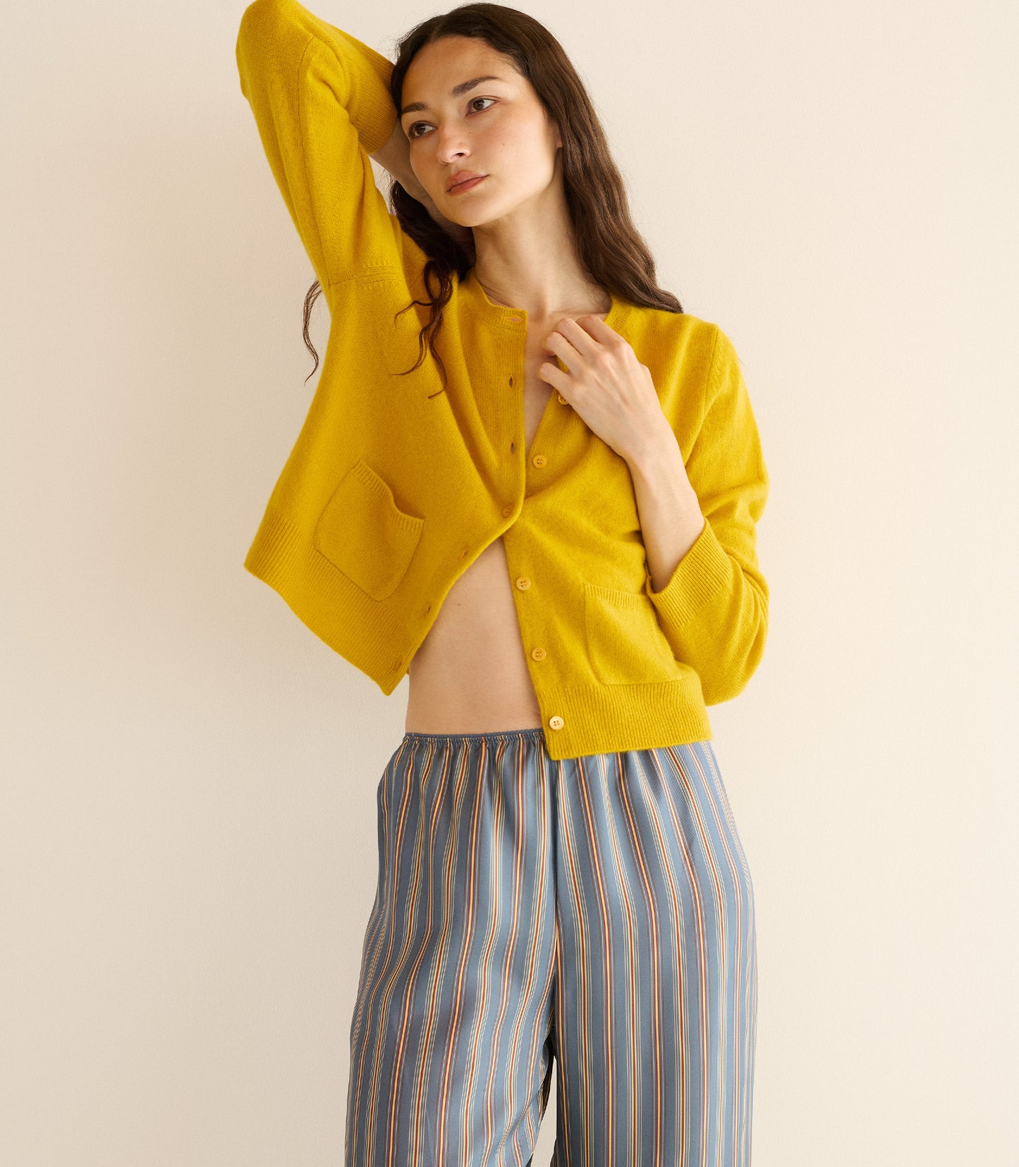 FREYA CASHMERE CARDIGAN -- CITRINE
