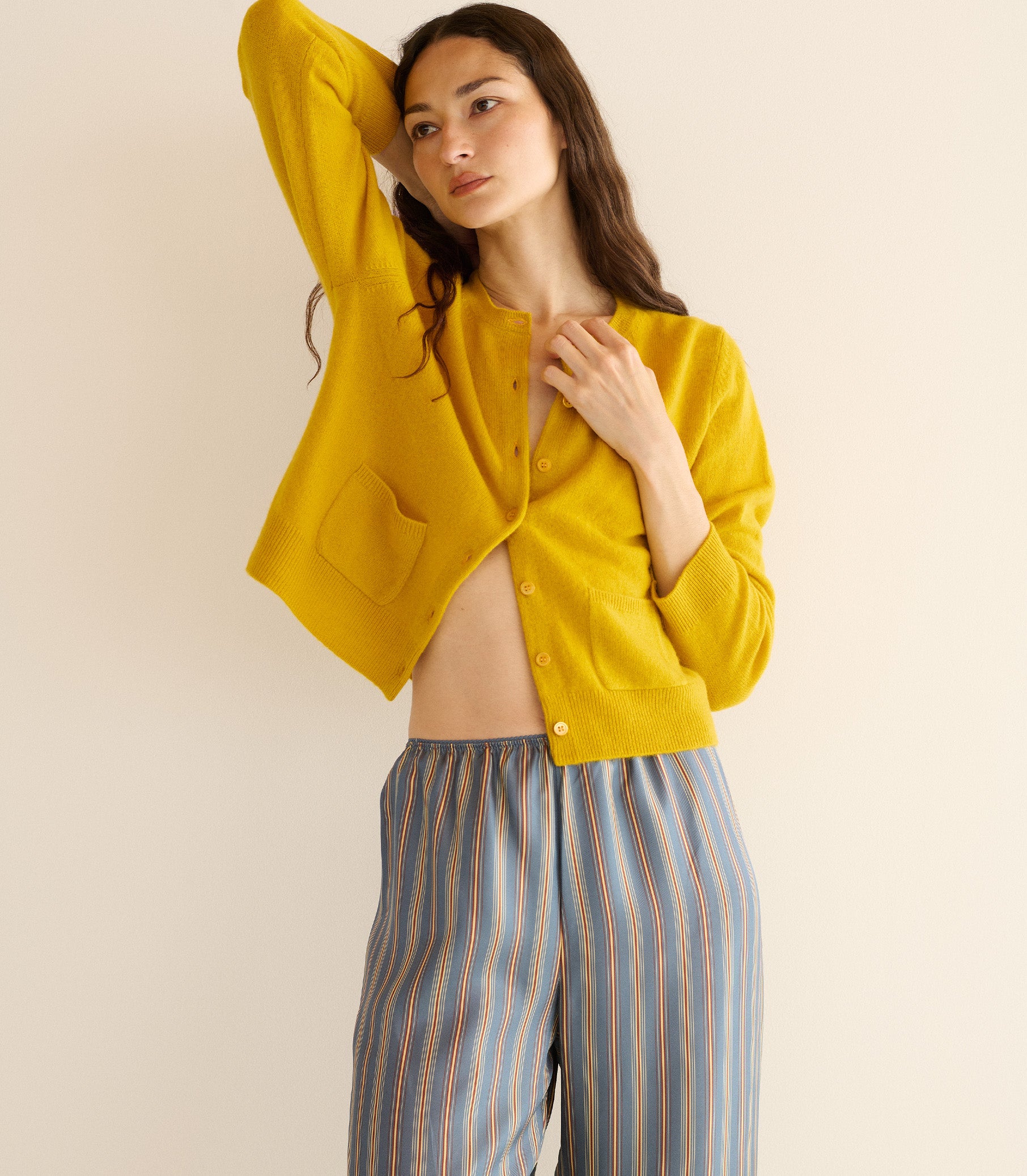 FREYA CASHMERE CARDIGAN -- CITRINE view 5