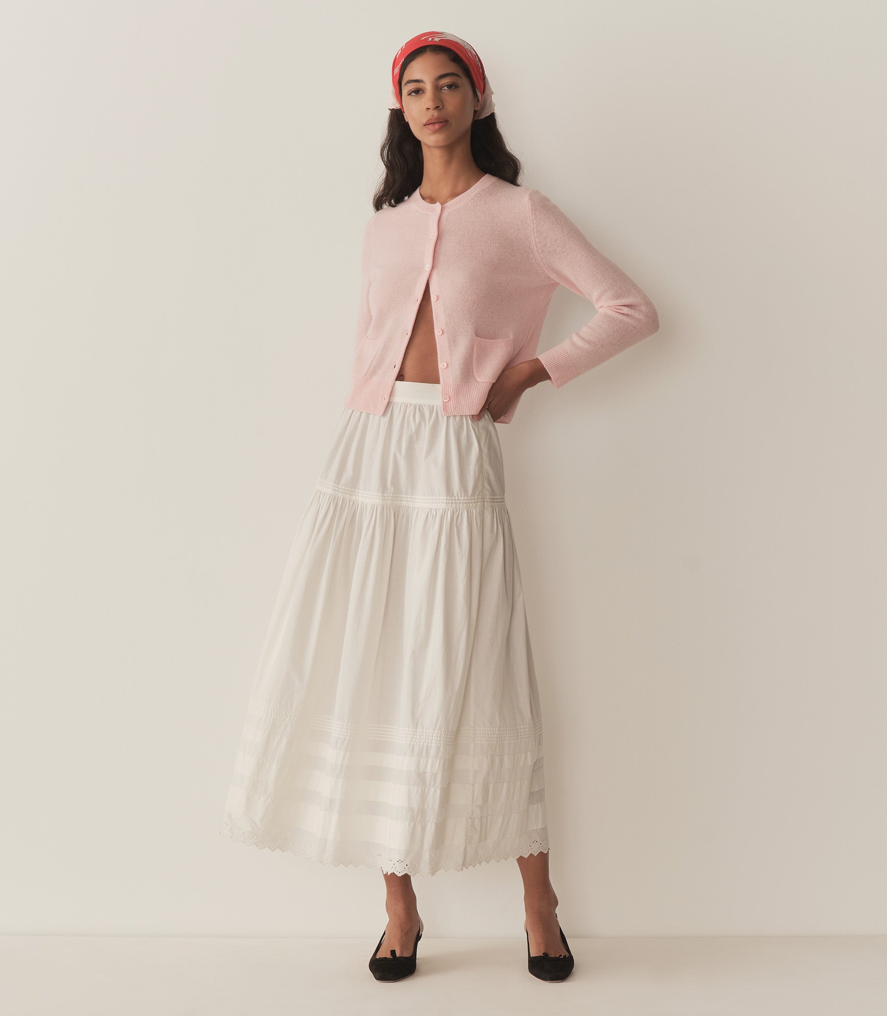 HMD -- FREYA CASHMERE CARDIGAN -- ROSEWATER view 2
