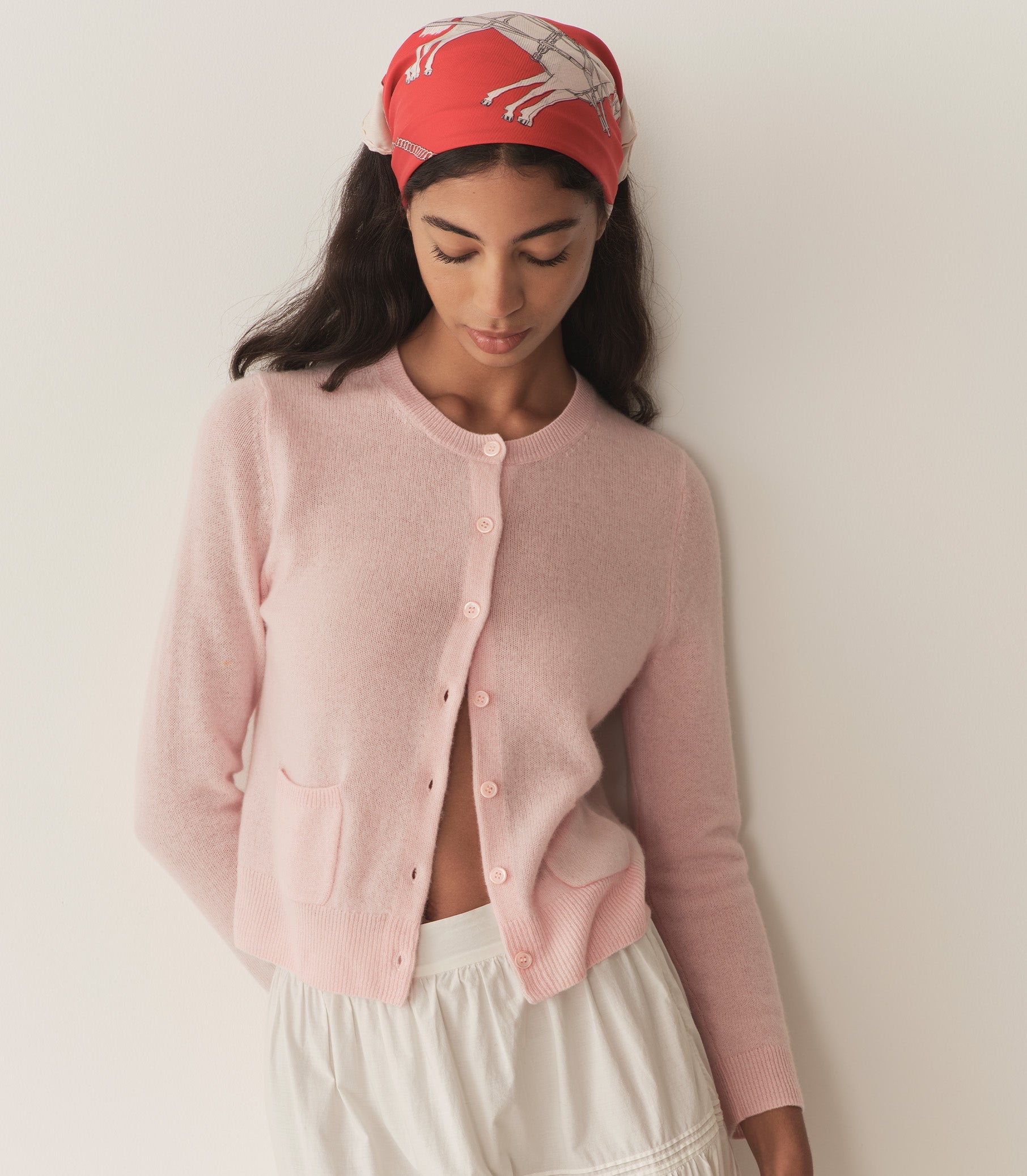 HMD -- FREYA CASHMERE CARDIGAN -- ROSEWATER view 3
