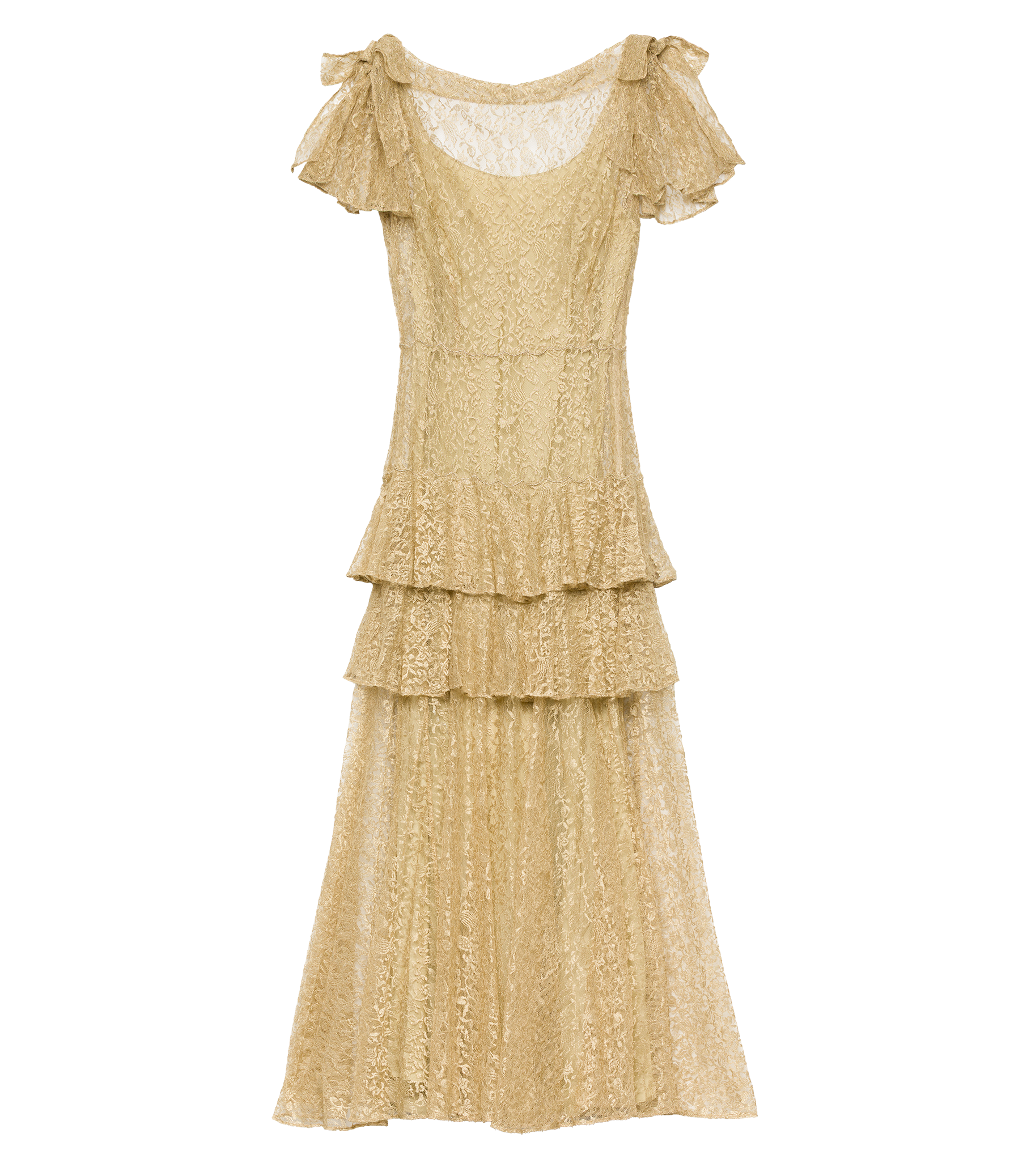 GARBO DRESS -- BURNISHED GOLD LACE view 9