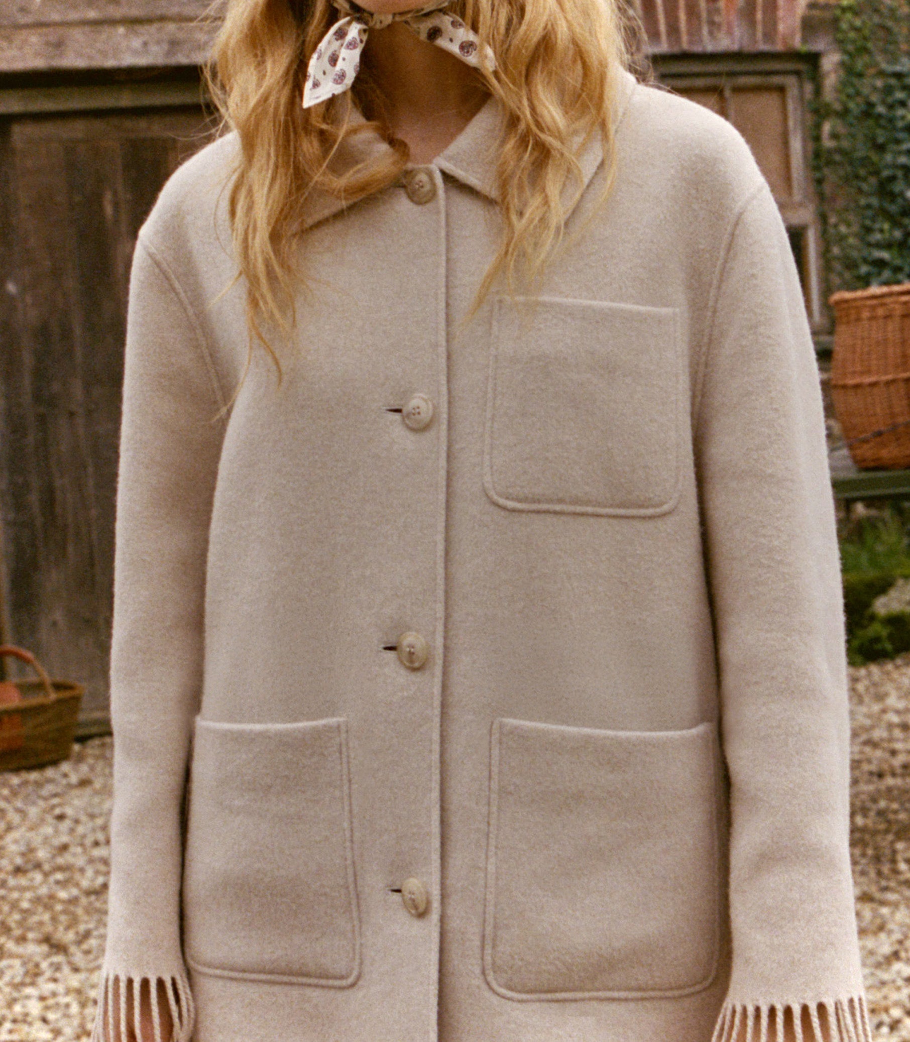 GERMAIN FRINGE COAT -- BUTTER CREAM view 9