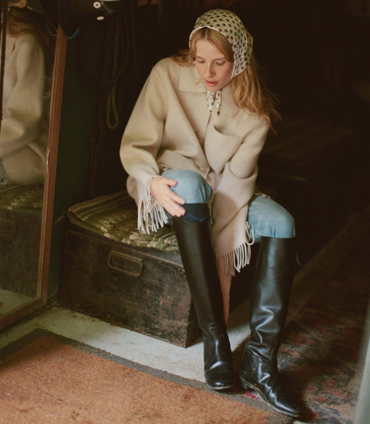 GERMAIN FRINGE COAT -- BUTTER CREAM