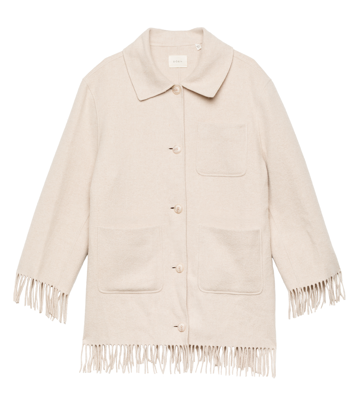 GERMAIN FRINGE COAT -- BUTTER CREAM