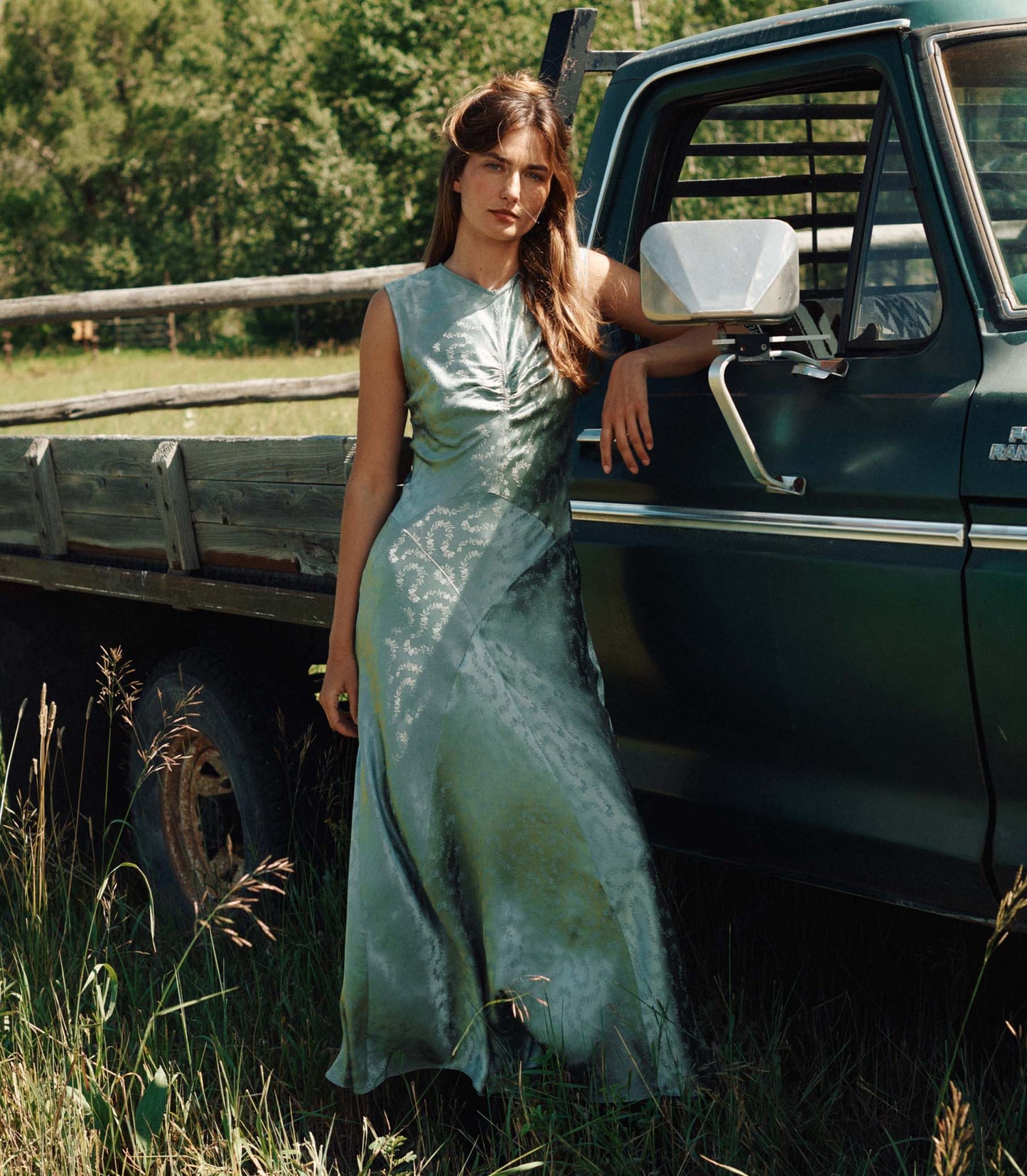 GINETTE DRESS -- DUSTY JADE