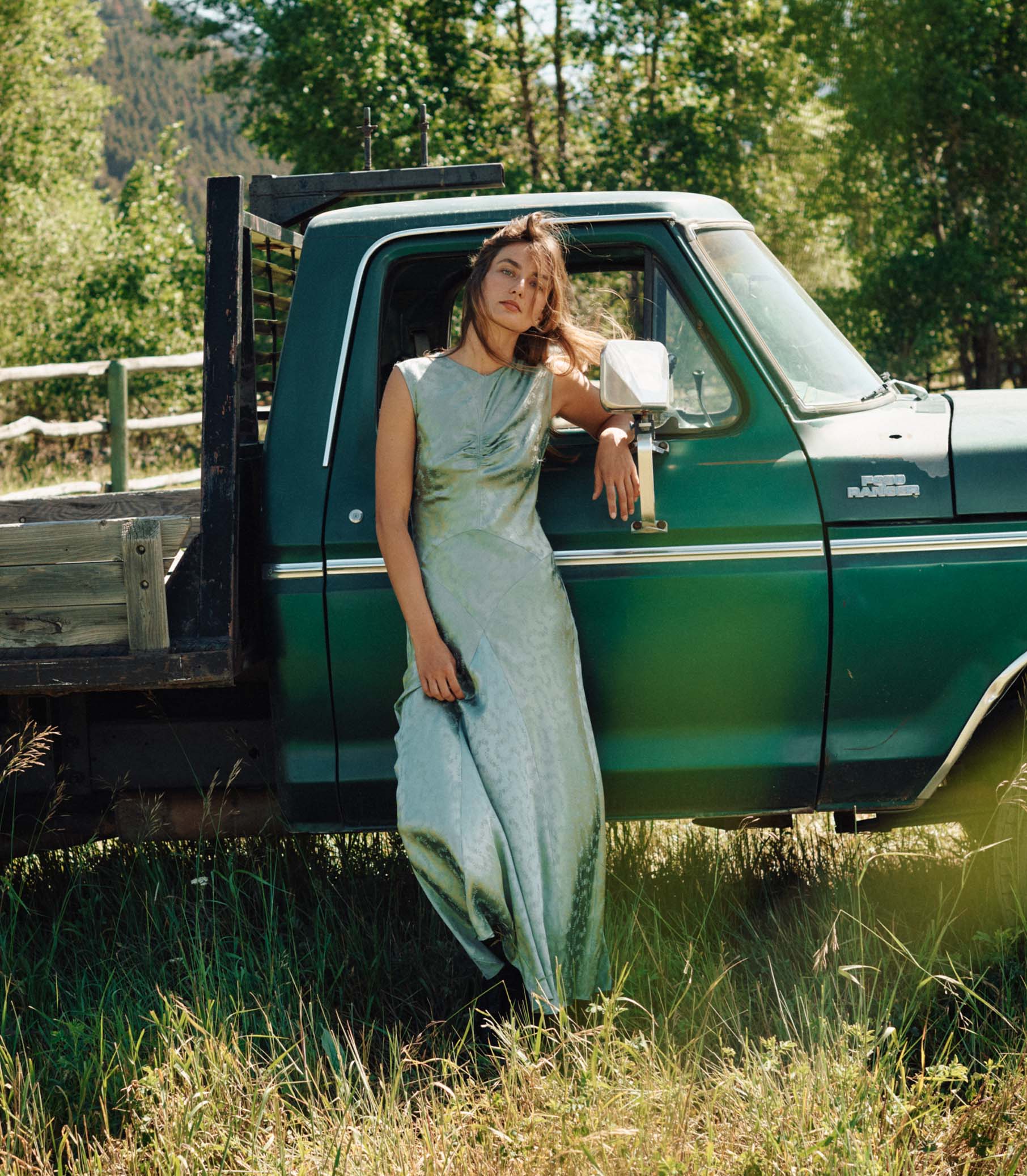 GINETTE DRESS -- DUSTY JADE