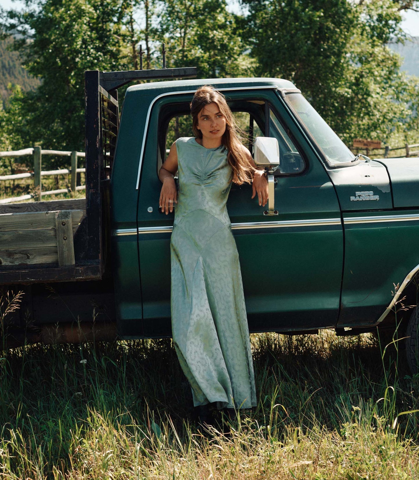 GINETTE DRESS -- DUSTY JADE