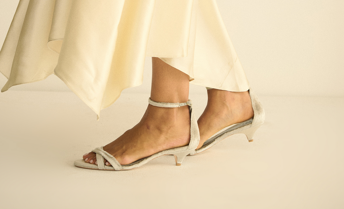 GIULIA HEEL, DOVE PANNE VELVET