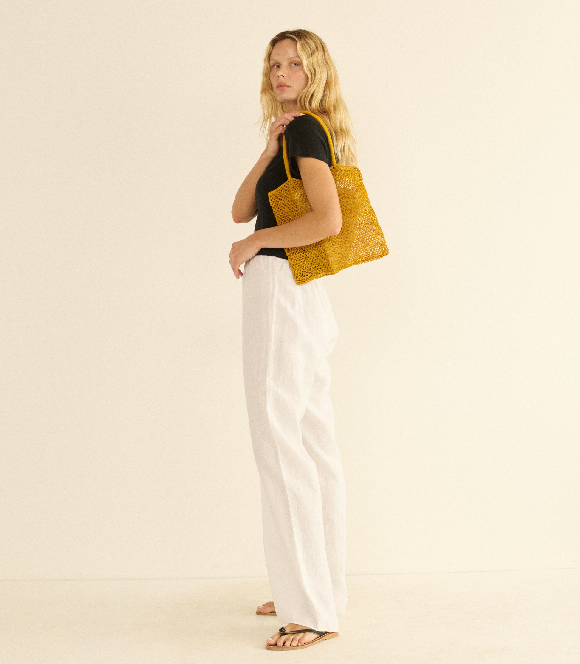 GRANDE MARION TOTE -- MUSTARD CHAMBIRA view 2

