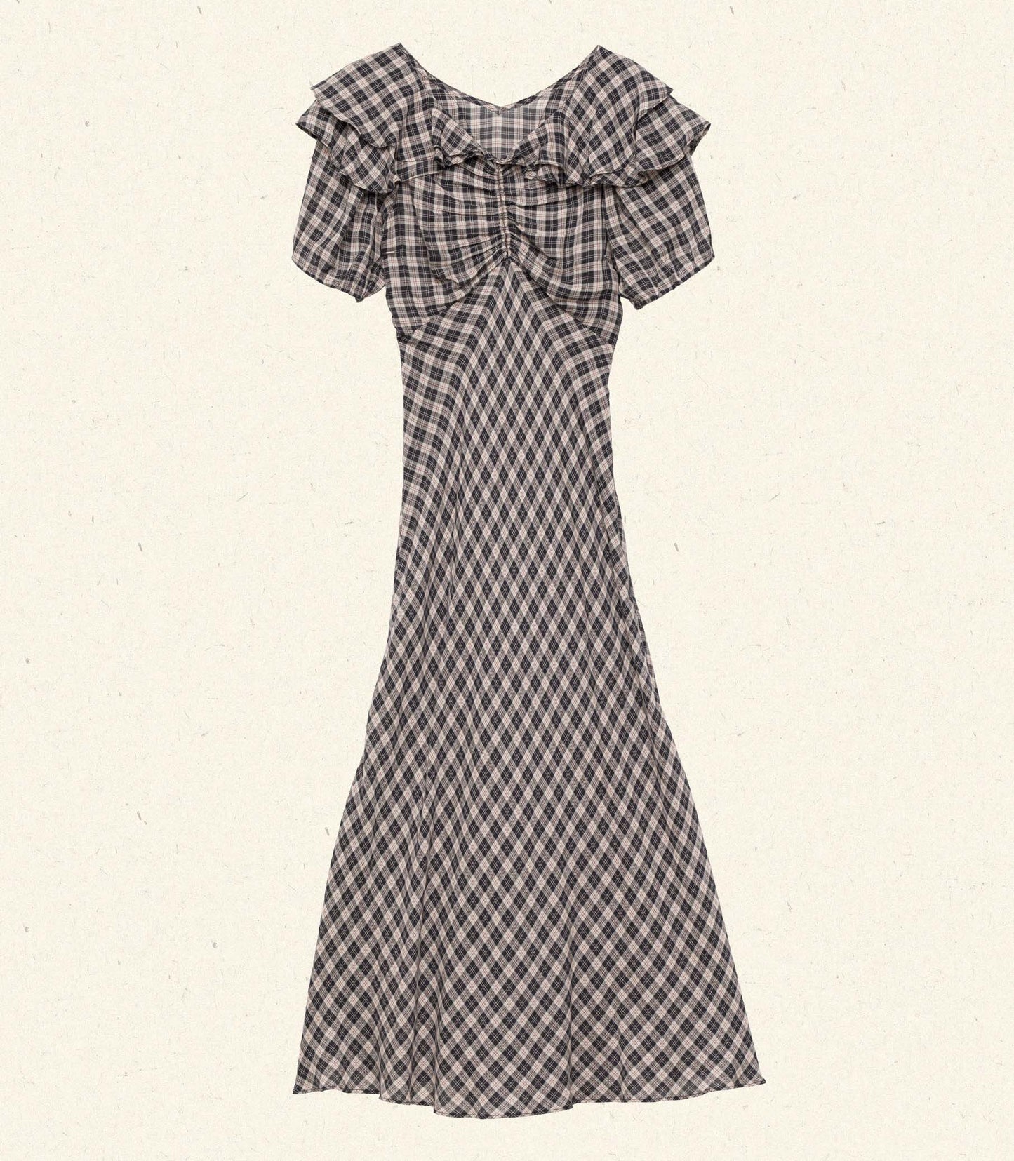 HMD -- GWYNEIRA DRESS -- NAVY COUNTRYSIDE PLAID