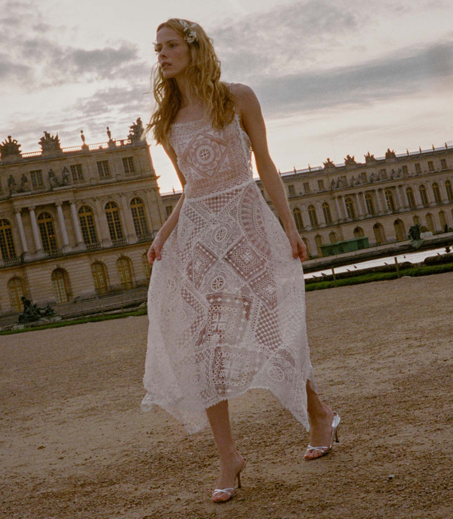 HANDKERCHIEF ANNIVERSARY DRESS -- SALT