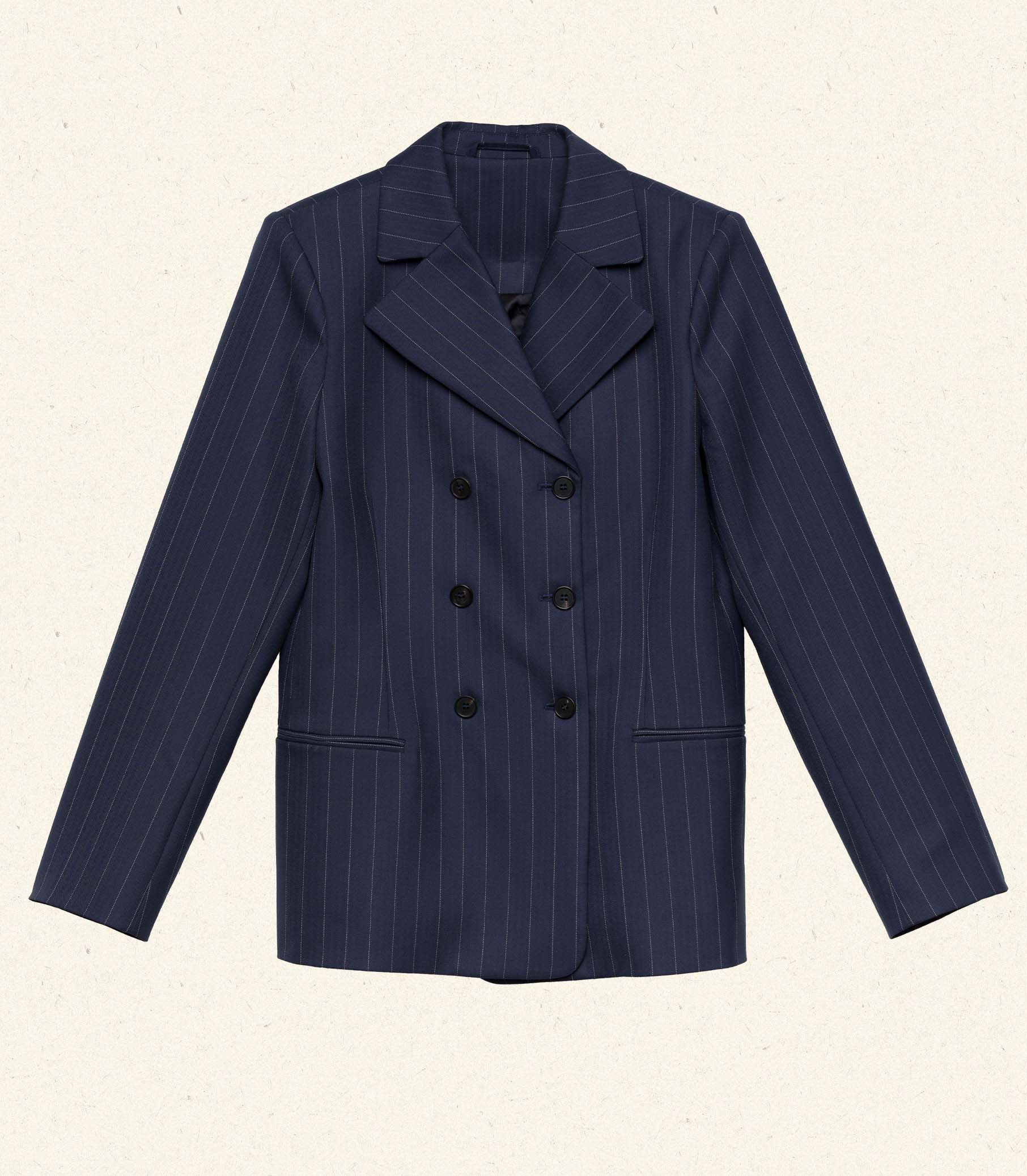 HARRISON JACKET -- NAVY GESSATO STRIPE view 11