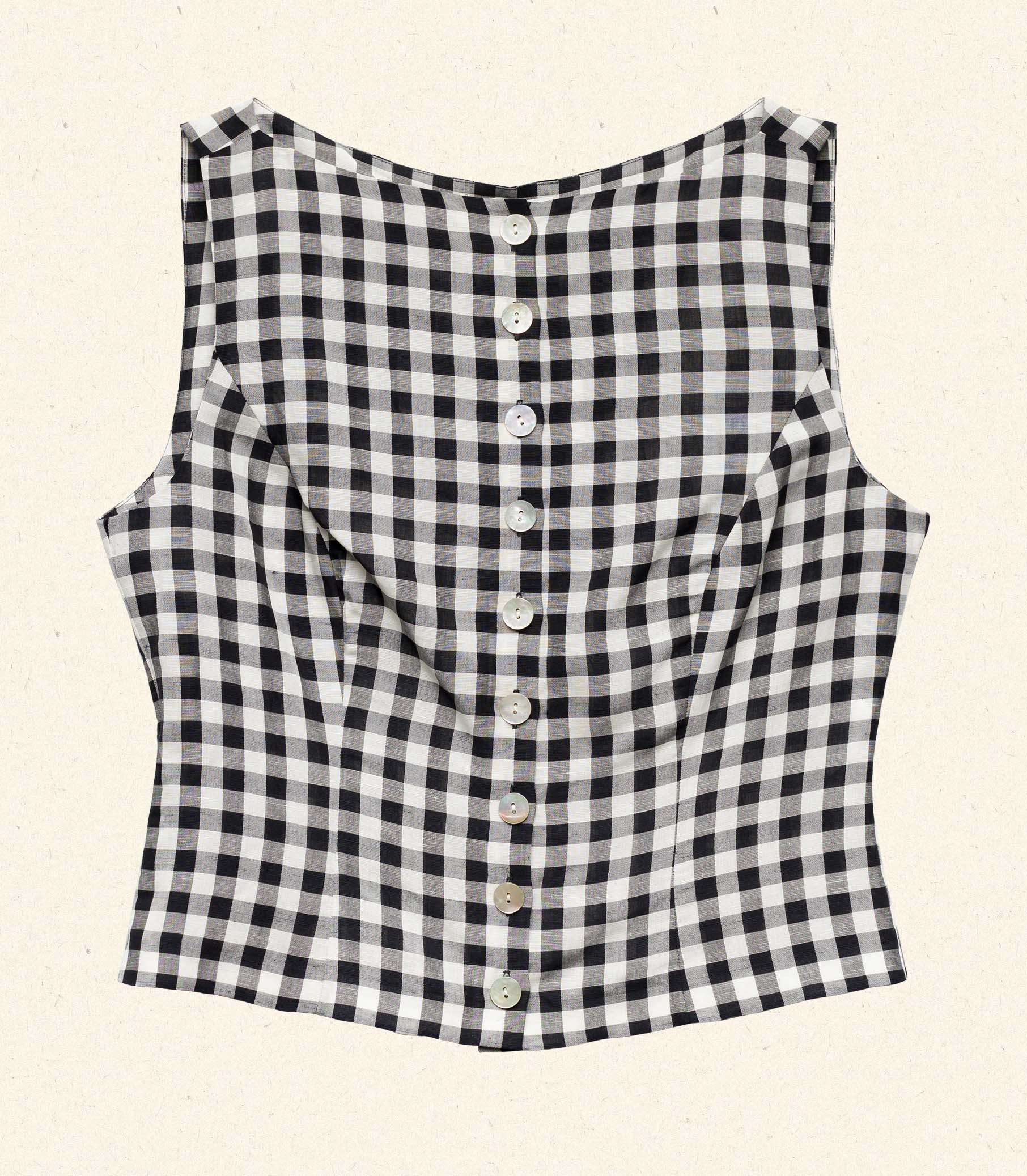 HMD -- HAYDEN TOP -- BLACK MARILYN GINGHAM view 6
