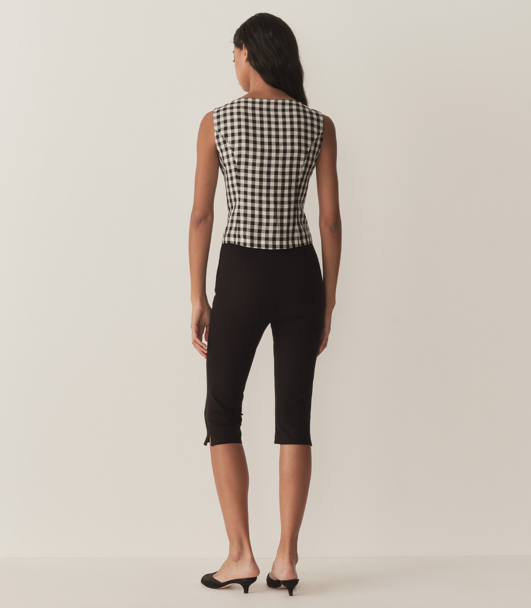 HMD -- HAYDEN TOP -- BLACK MARILYN GINGHAM view 5
