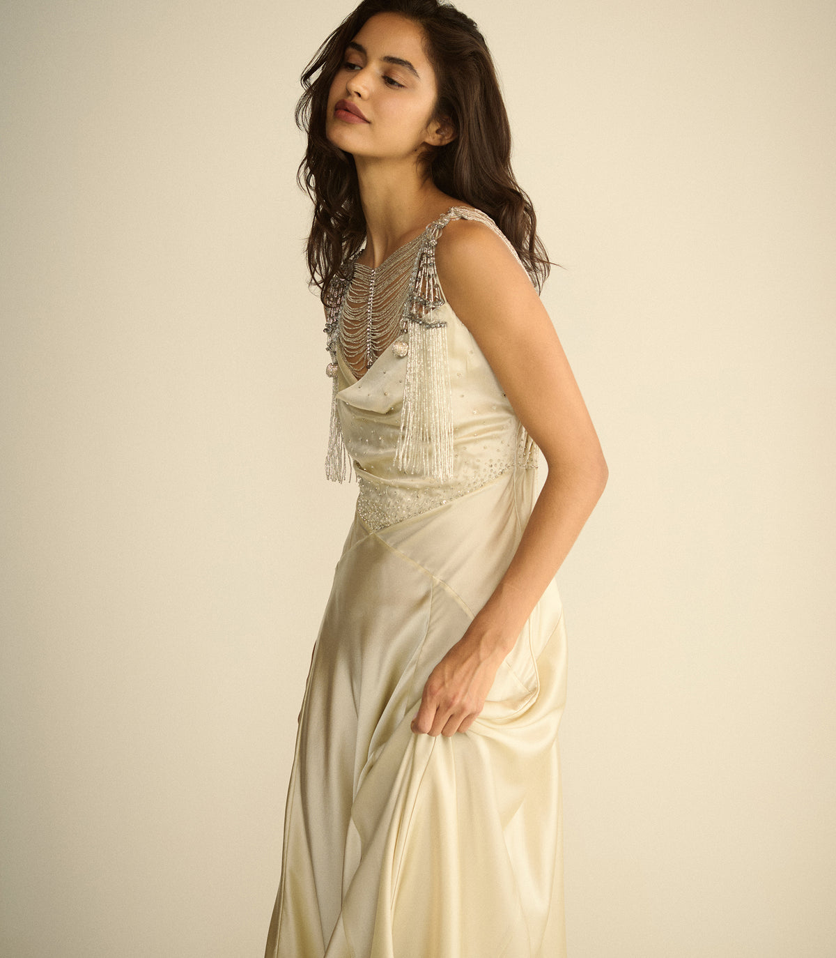 HEDY DRESS -- EGRET view 3

