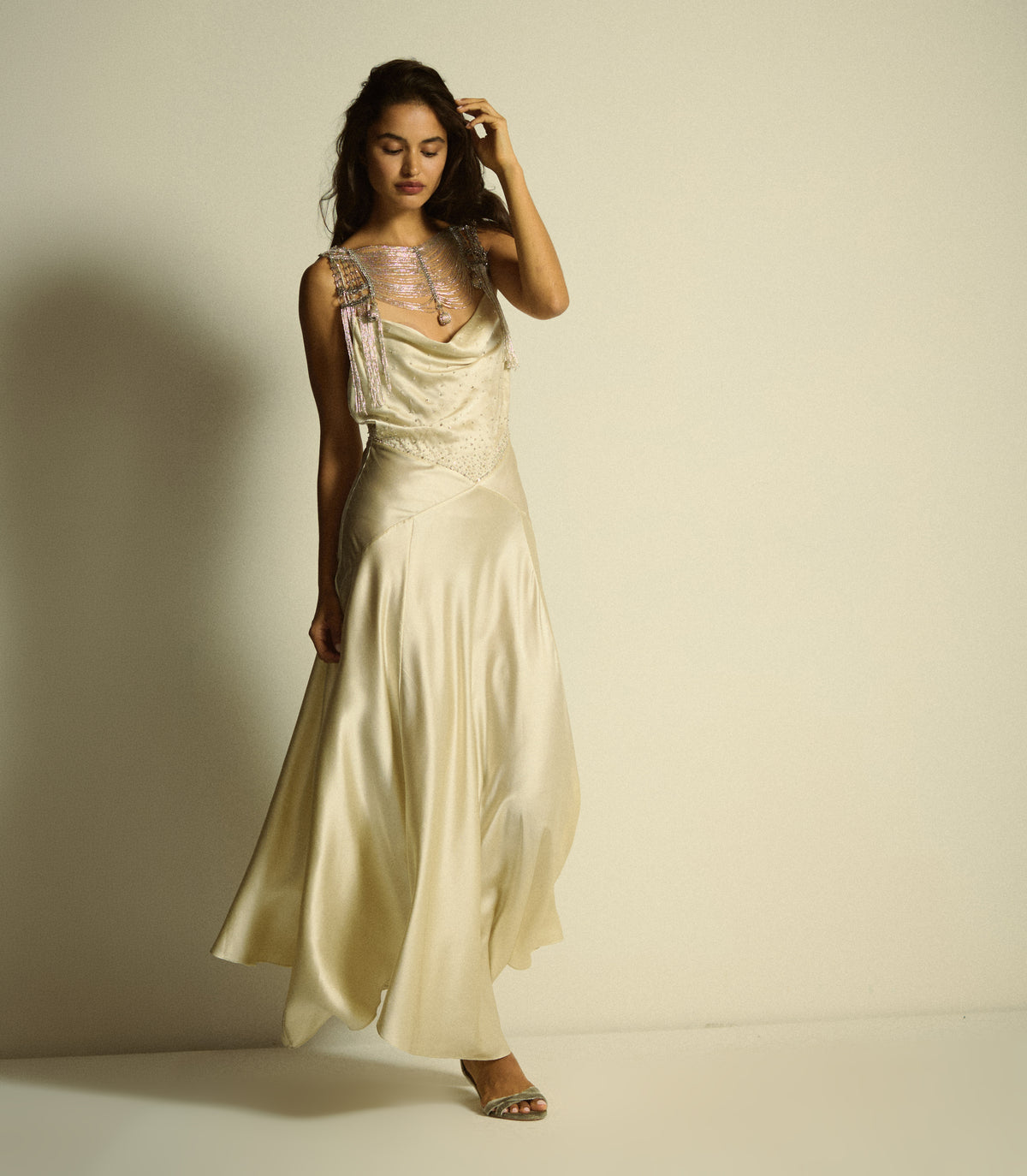 HEDY DRESS -- EGRET view 6
