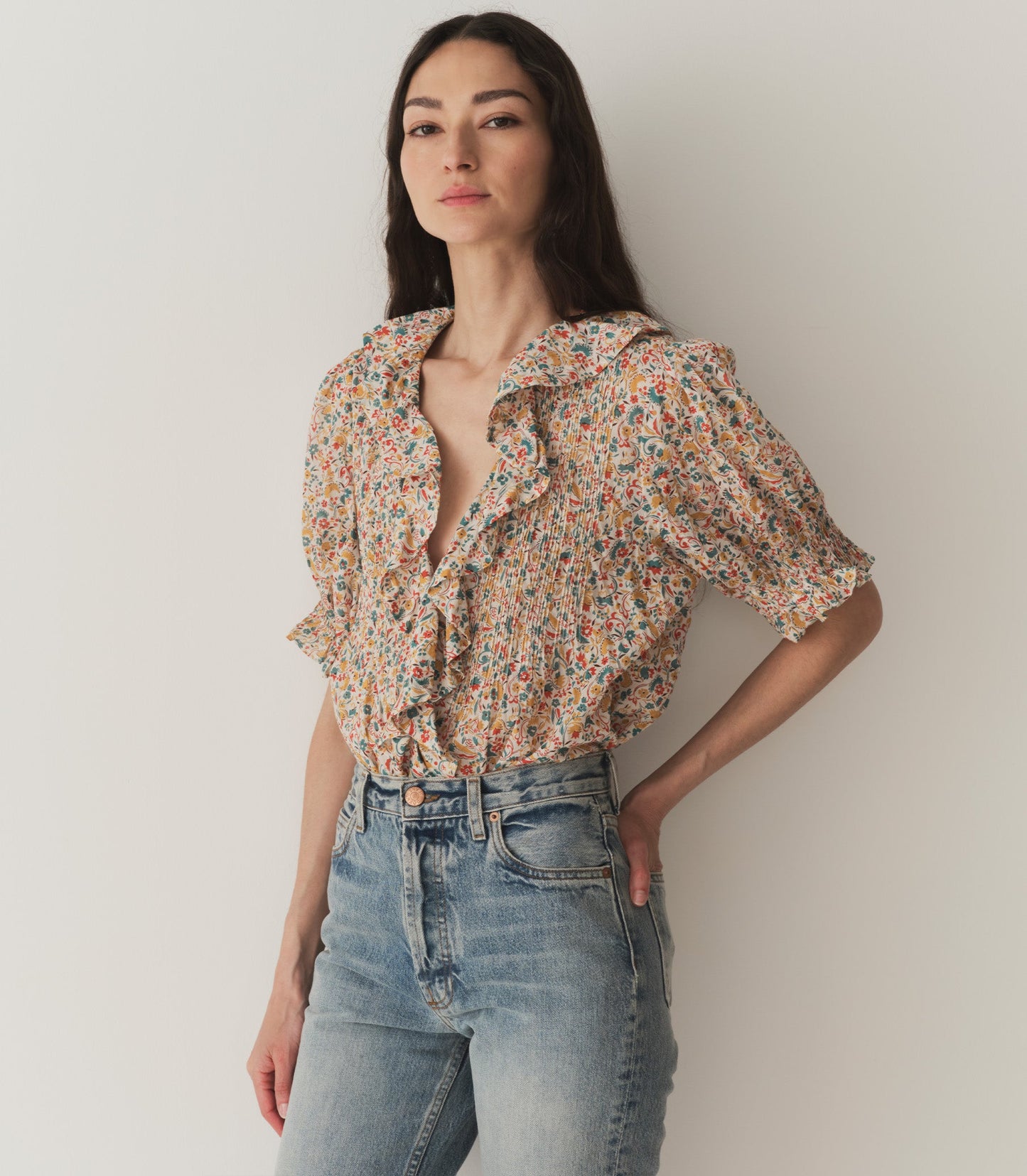 HMD -- HENRI TOP -- WILD CLOVER FLORAL