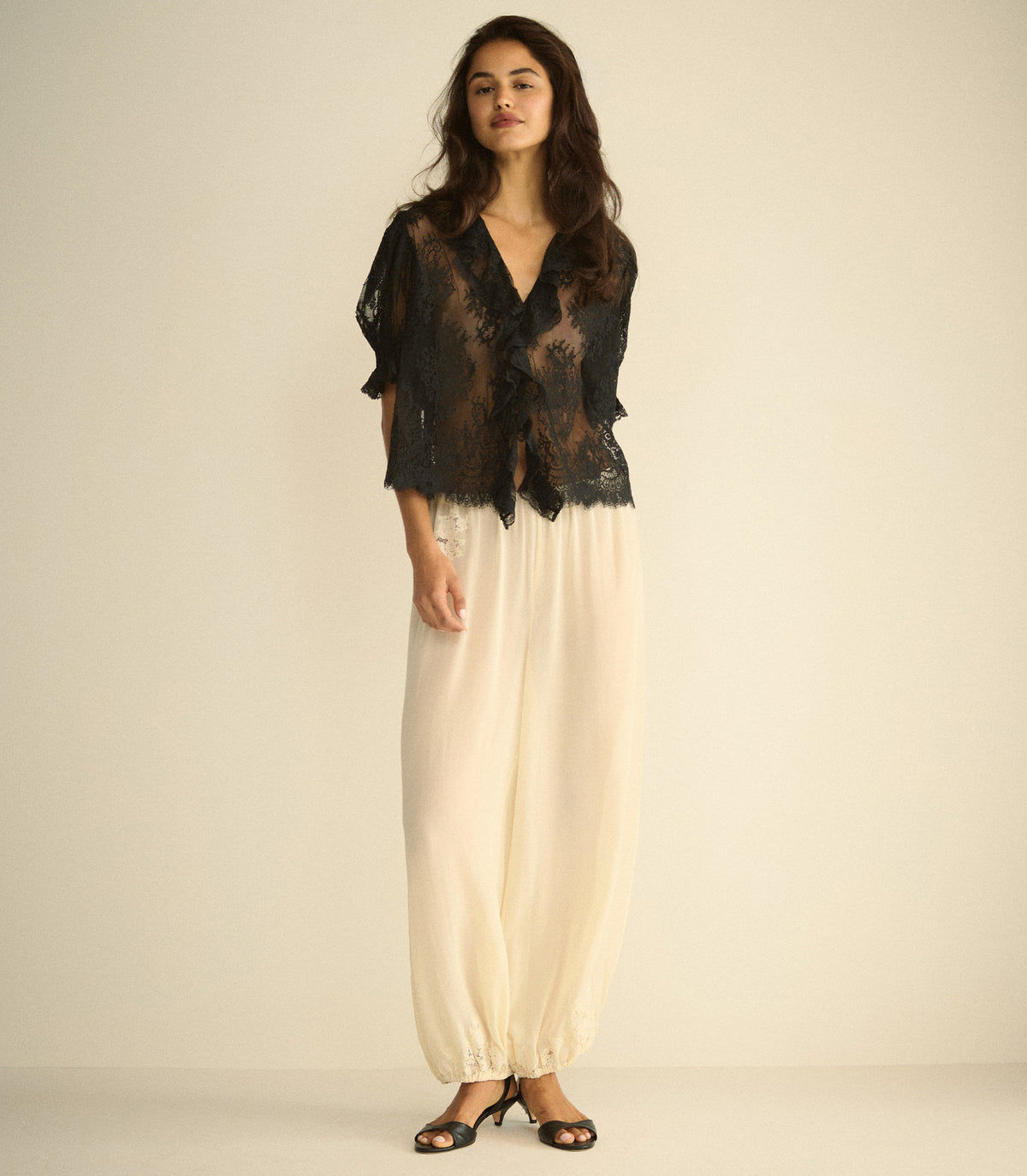 HENRI LACE TOP -- BLACK view 2
