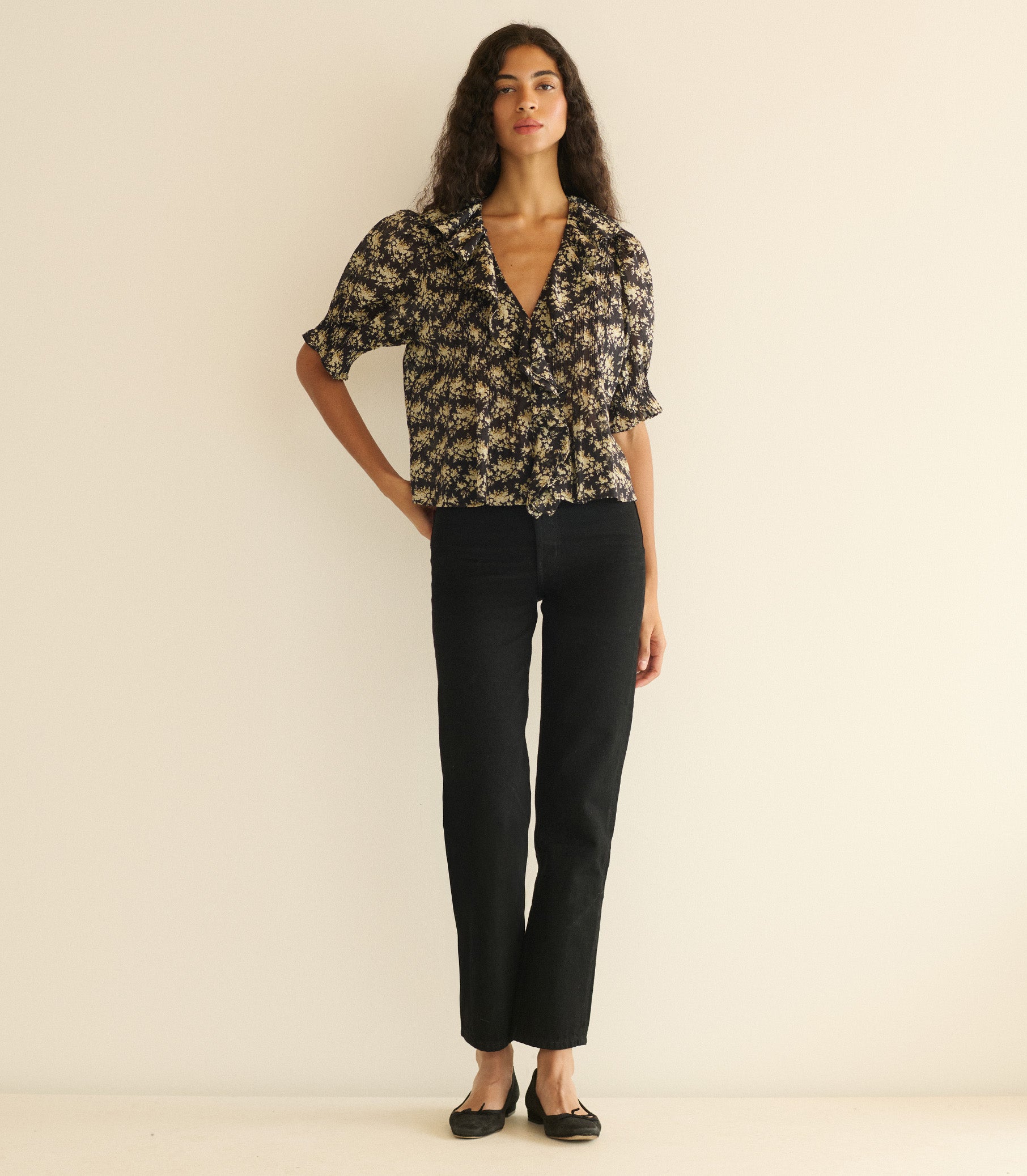 HENRI TOP -- NOIR ROSIER FLORAL view 8