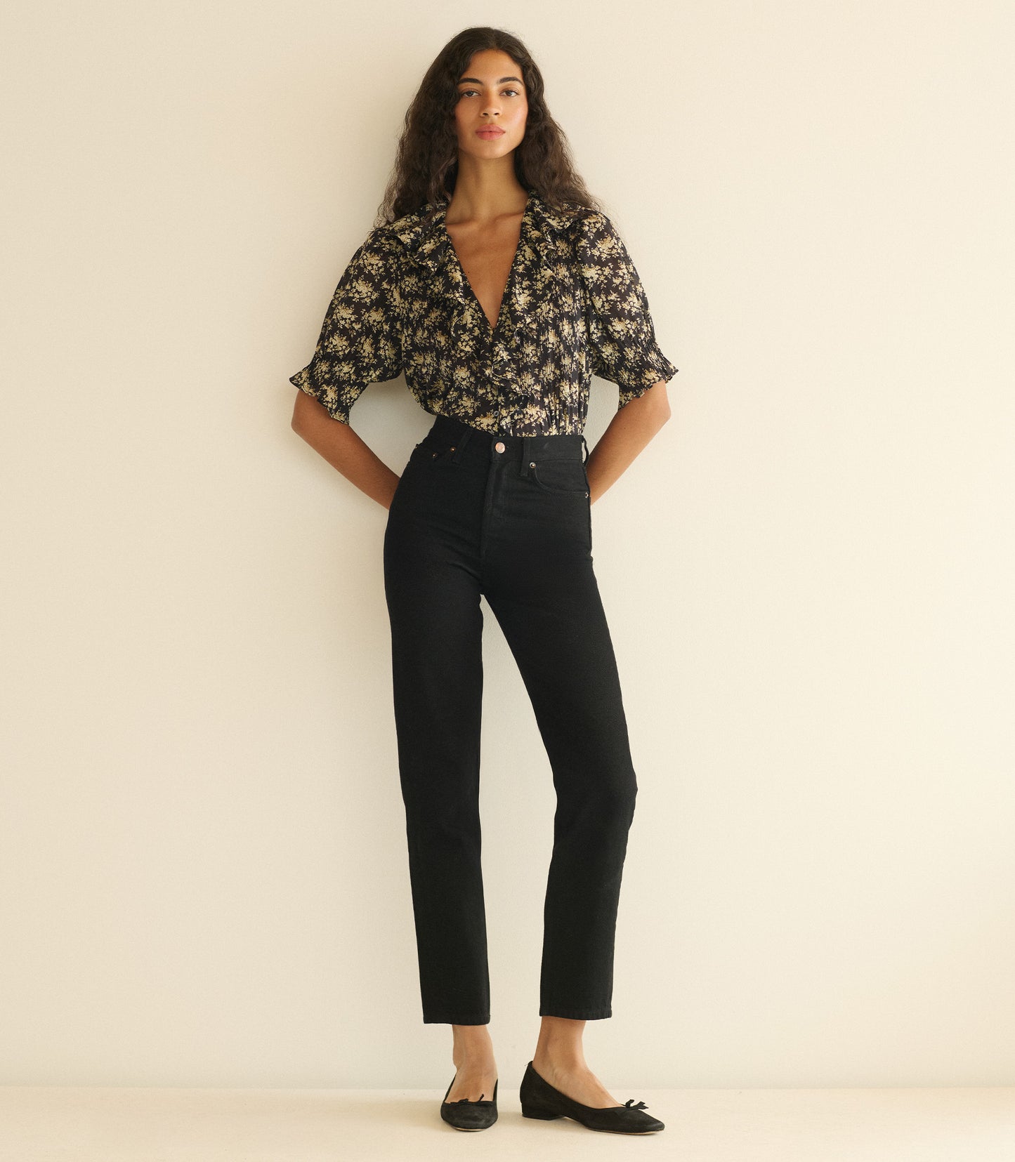 HENRI TOP -- NOIR ROSIER FLORAL