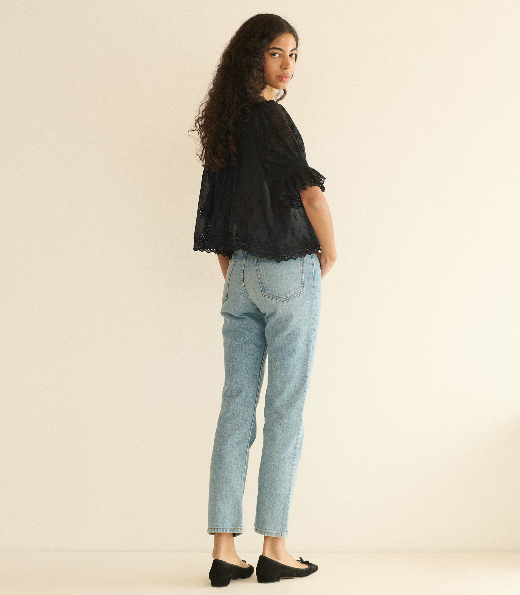 Henri Top - Black Eyelet | DÔEN