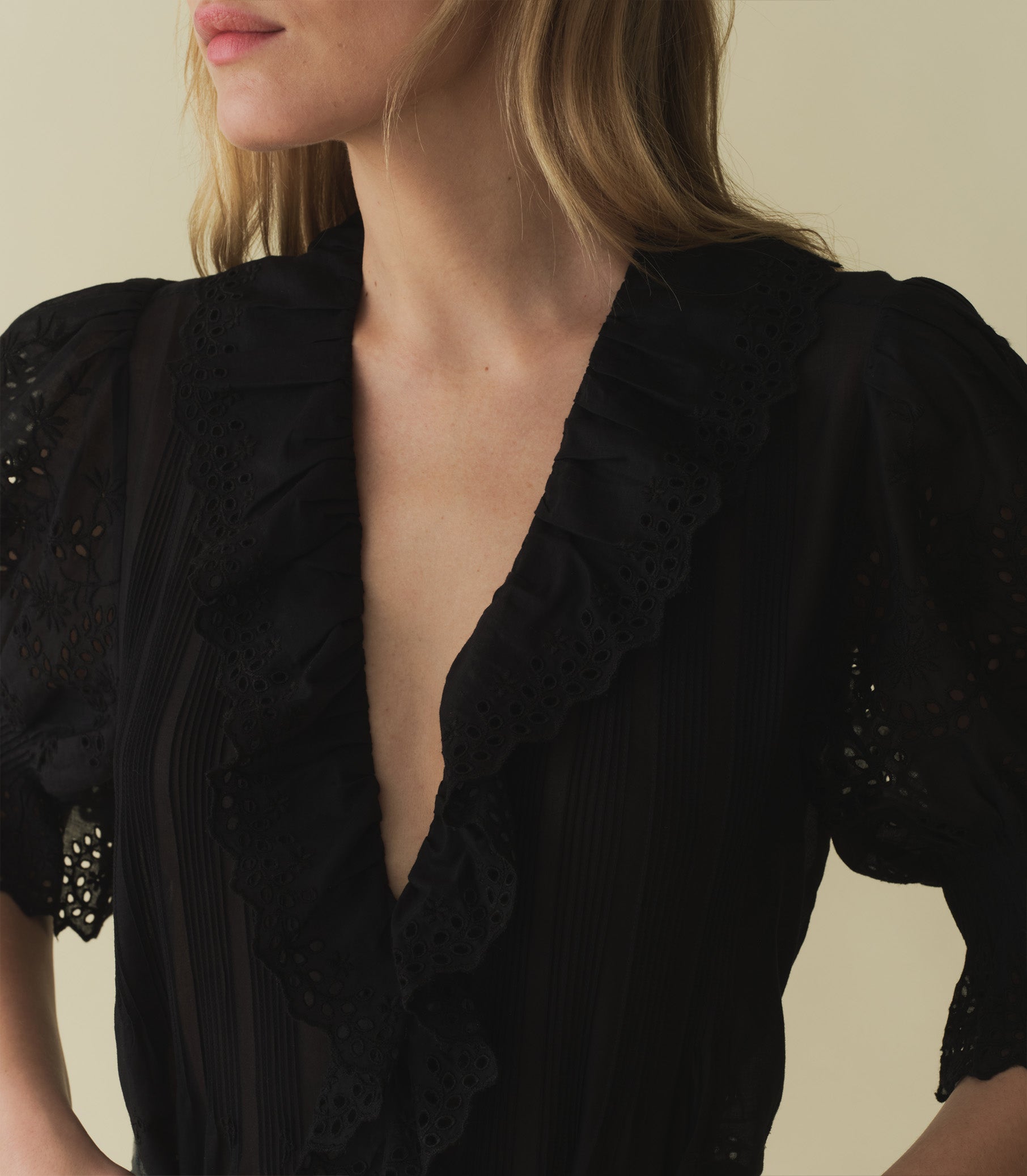 HMD -- HENRI TOP -- BLACK EYELET view 4
